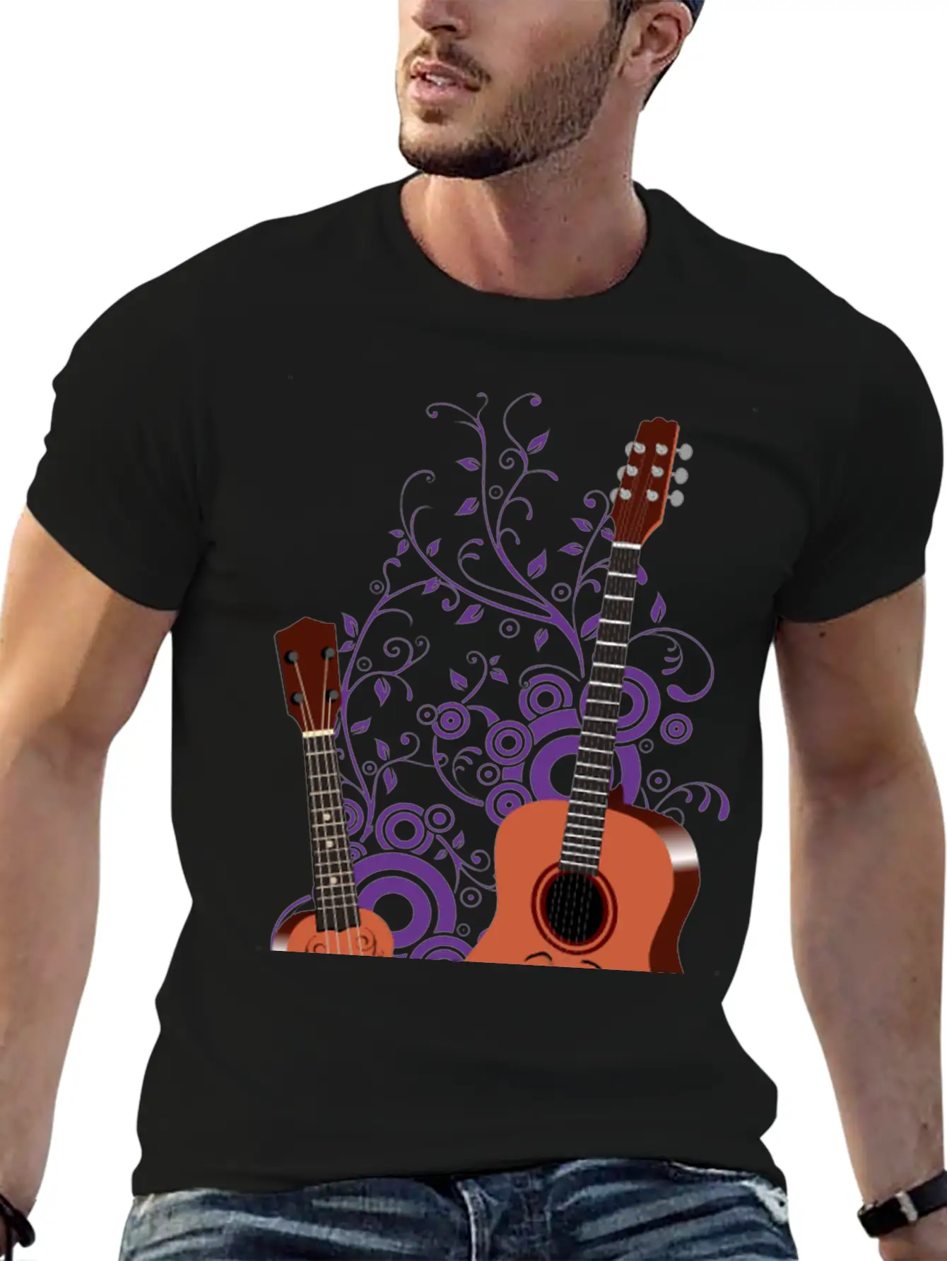 Uke Im Your Father - Acoustic Guitar Cool Musical Unisex Casual T-Shirt – Clean Design For Daily Comfort
