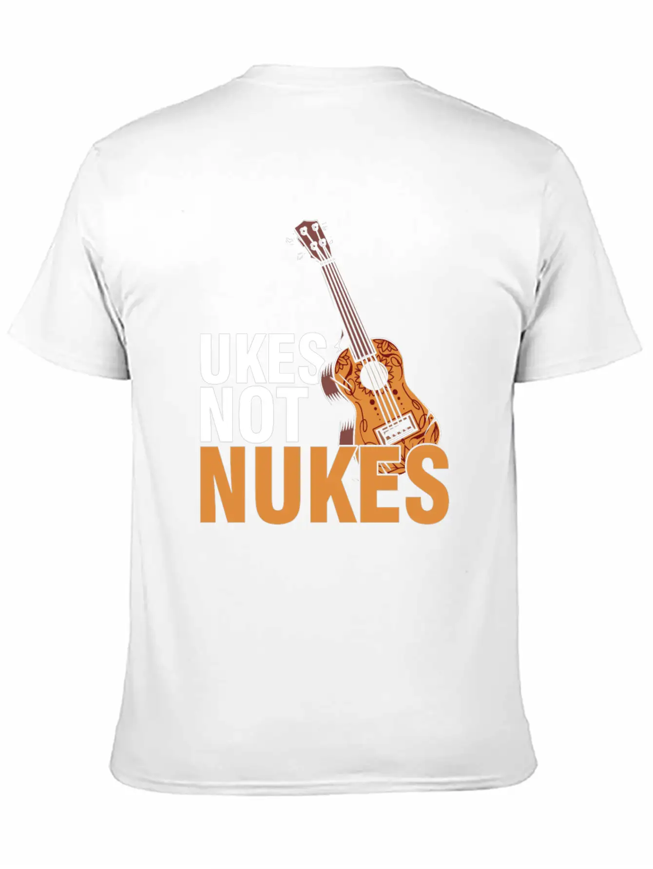 Ukes Not Nukes Ukulele Acoustic Guitar Music Gift Classic Fit Graphic Tee For Daily Comfort – Unisex Cotton Shirt