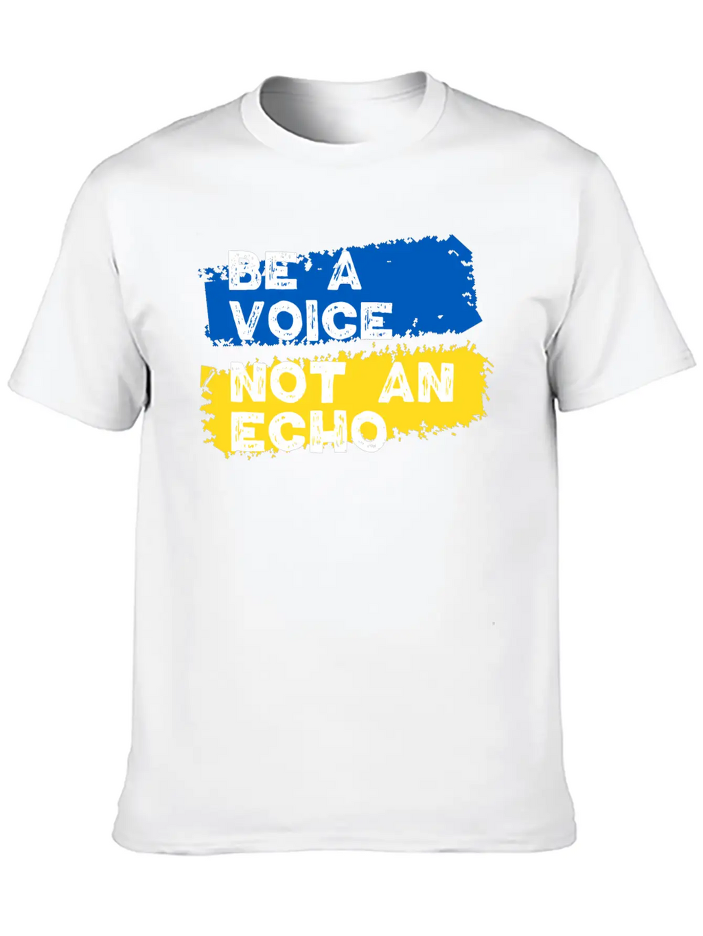 Ukraine Support - Be A Voice Not An Echo Unisex Short Sleeve Soft Cotton T-Shirt – Casual Everyday Wear