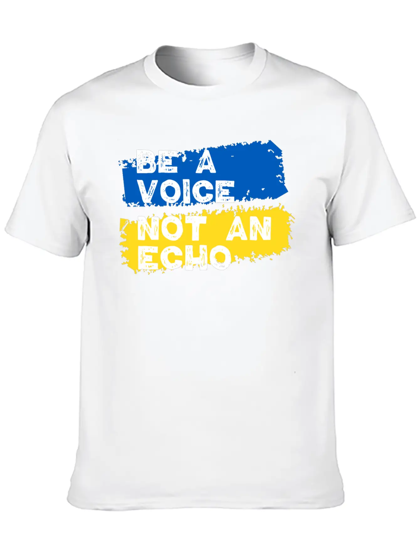 Ukraine Support - Be A Voice Not An Echo Unisex Short Sleeve Soft Cotton T-Shirt – Casual Everyday Wear
