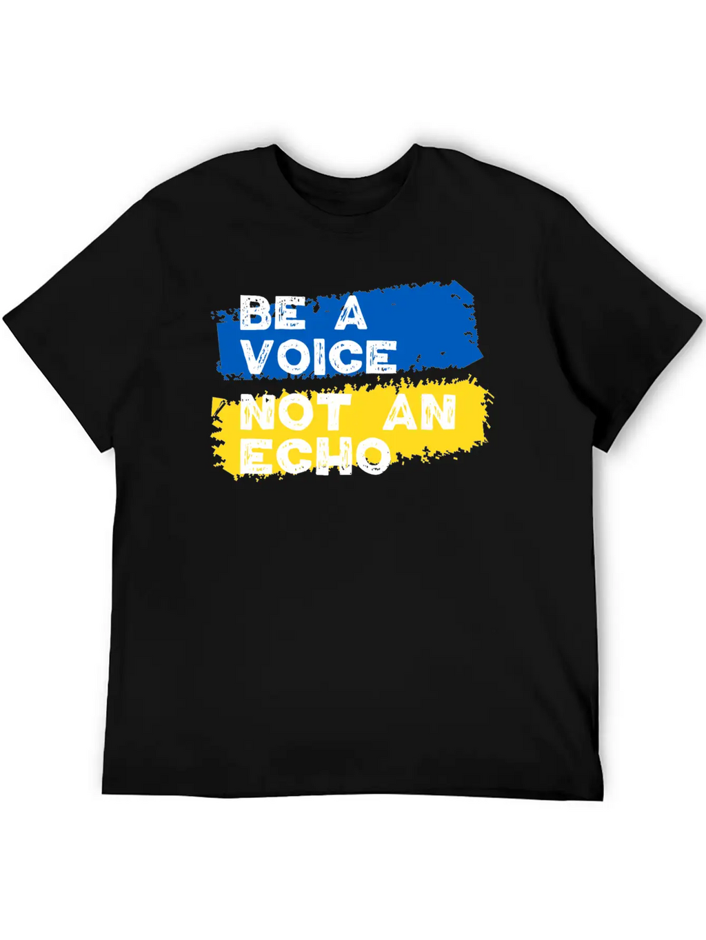 Ukraine Support - Be A Voice Not An Echo Unisex Short Sleeve Soft Cotton T-Shirt – Casual Everyday Wear
