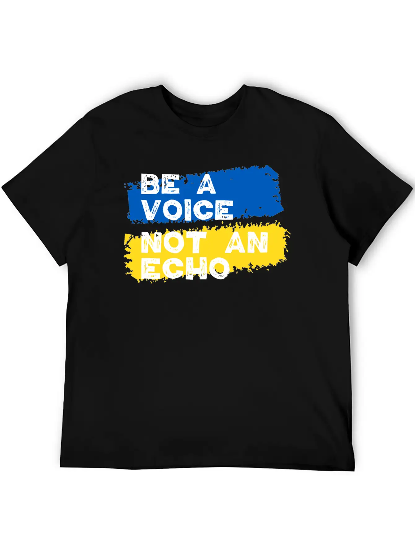 Ukraine Support - Be A Voice Not An Echo Unisex Short Sleeve Soft Cotton T-Shirt – Casual Everyday Wear
