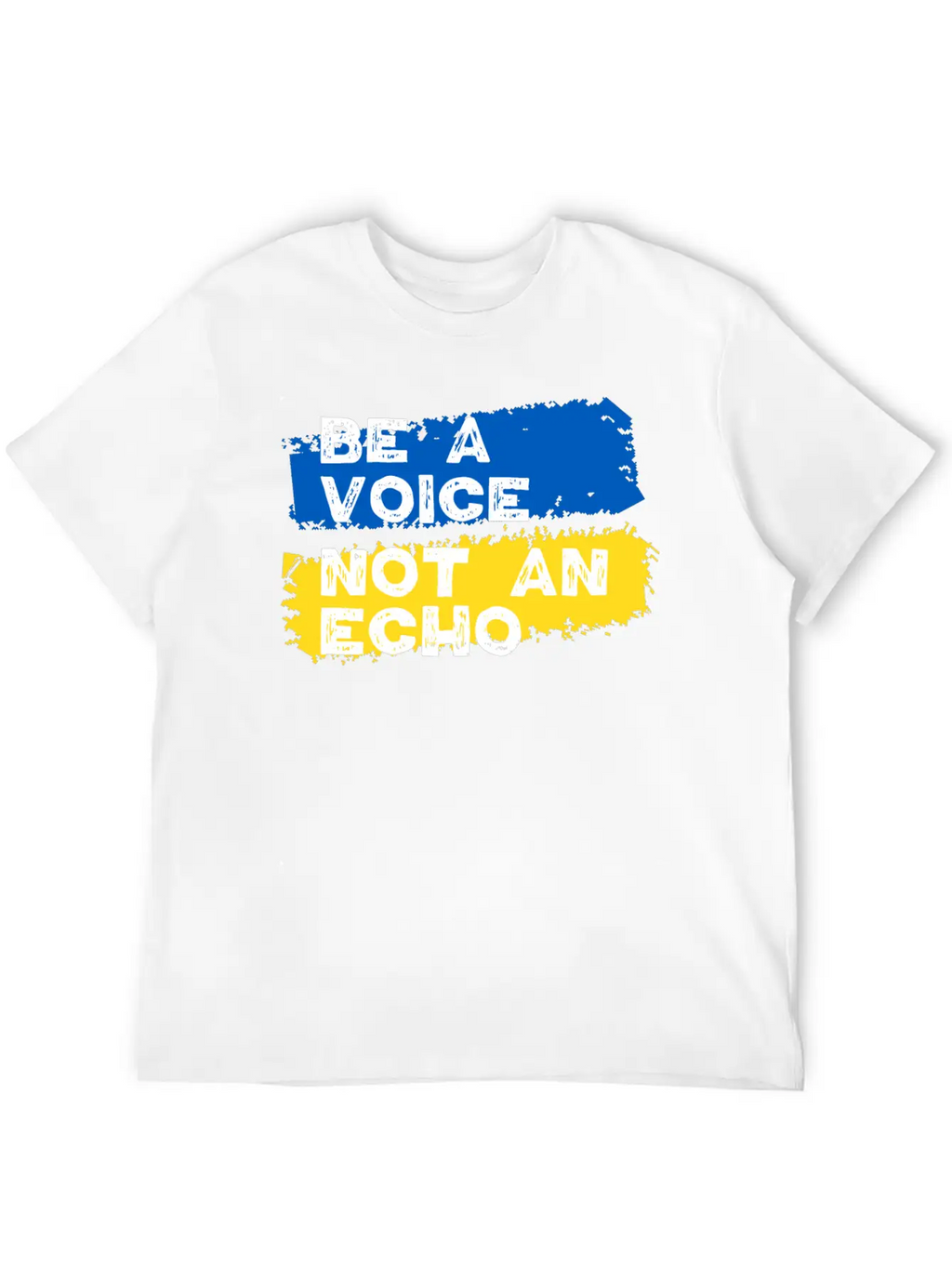 Ukraine Support - Be A Voice Not An Echo Unisex Short Sleeve Soft Cotton T-Shirt – Casual Everyday Wear