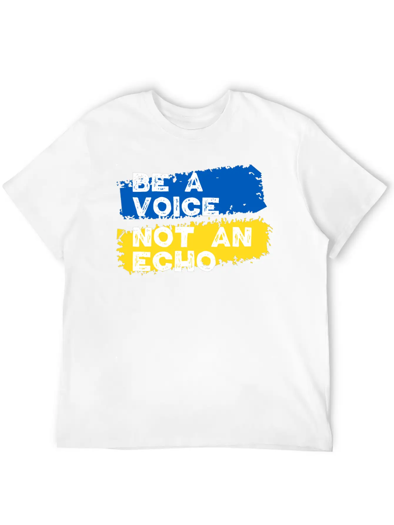 Ukraine Support - Be A Voice Not An Echo Unisex Short Sleeve Soft Cotton T-Shirt – Casual Everyday Wear