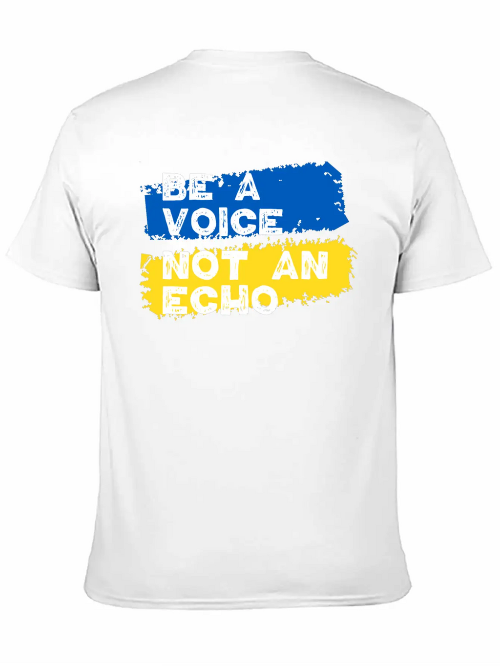 Ukraine Support - Be A Voice Not An Echo Unisex Short Sleeve Soft Cotton T-Shirt – Casual Everyday Wear