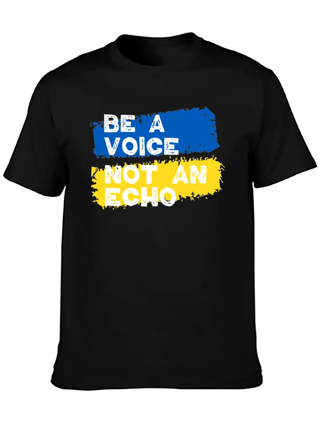 Ukraine Support - Be A Voice Not An Echo Unisex Short Sleeve Soft Cotton T-Shirt – Casual Everyday Wear
