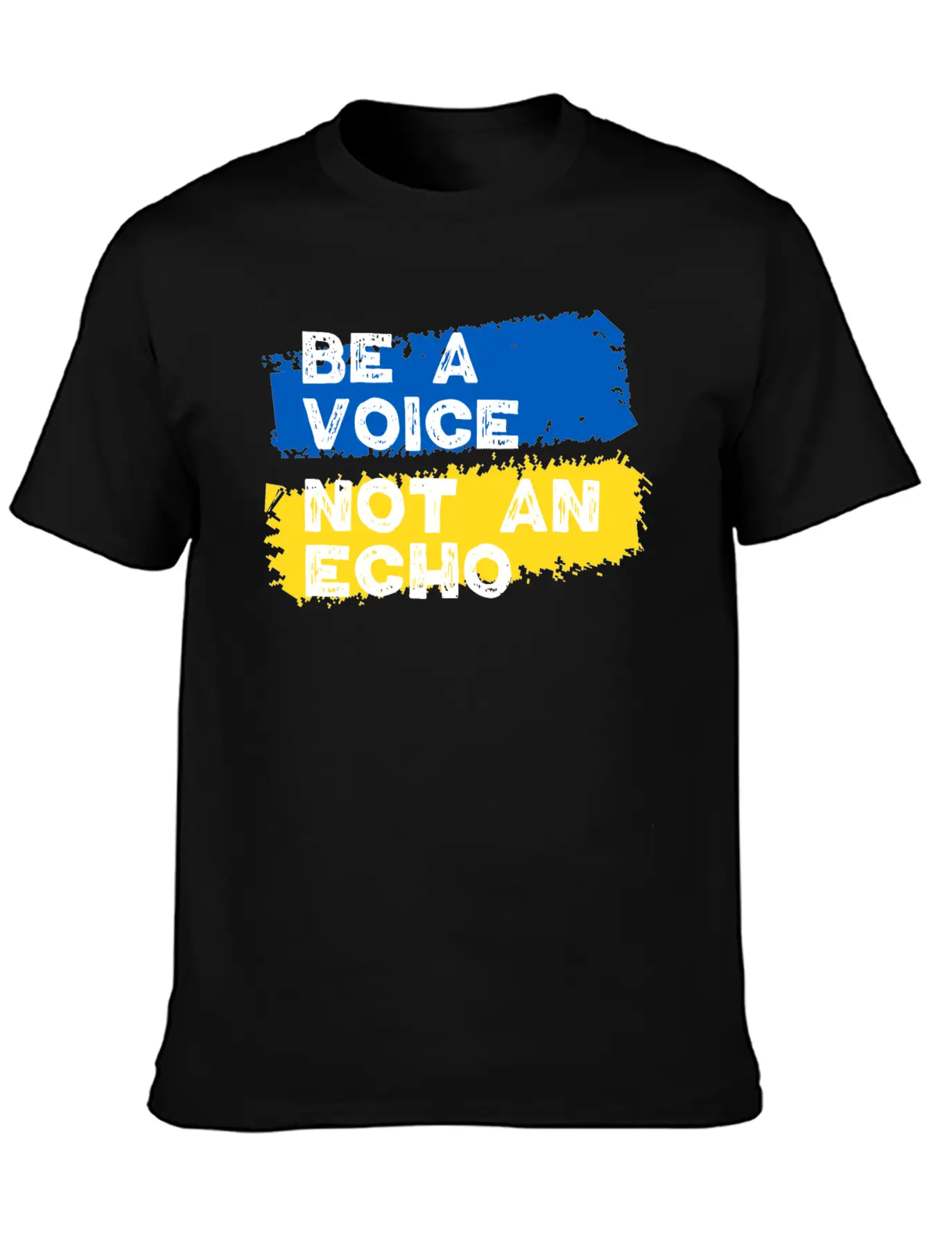 Ukraine Support - Be A Voice Not An Echo Unisex Short Sleeve Soft Cotton T-Shirt – Casual Everyday Wear