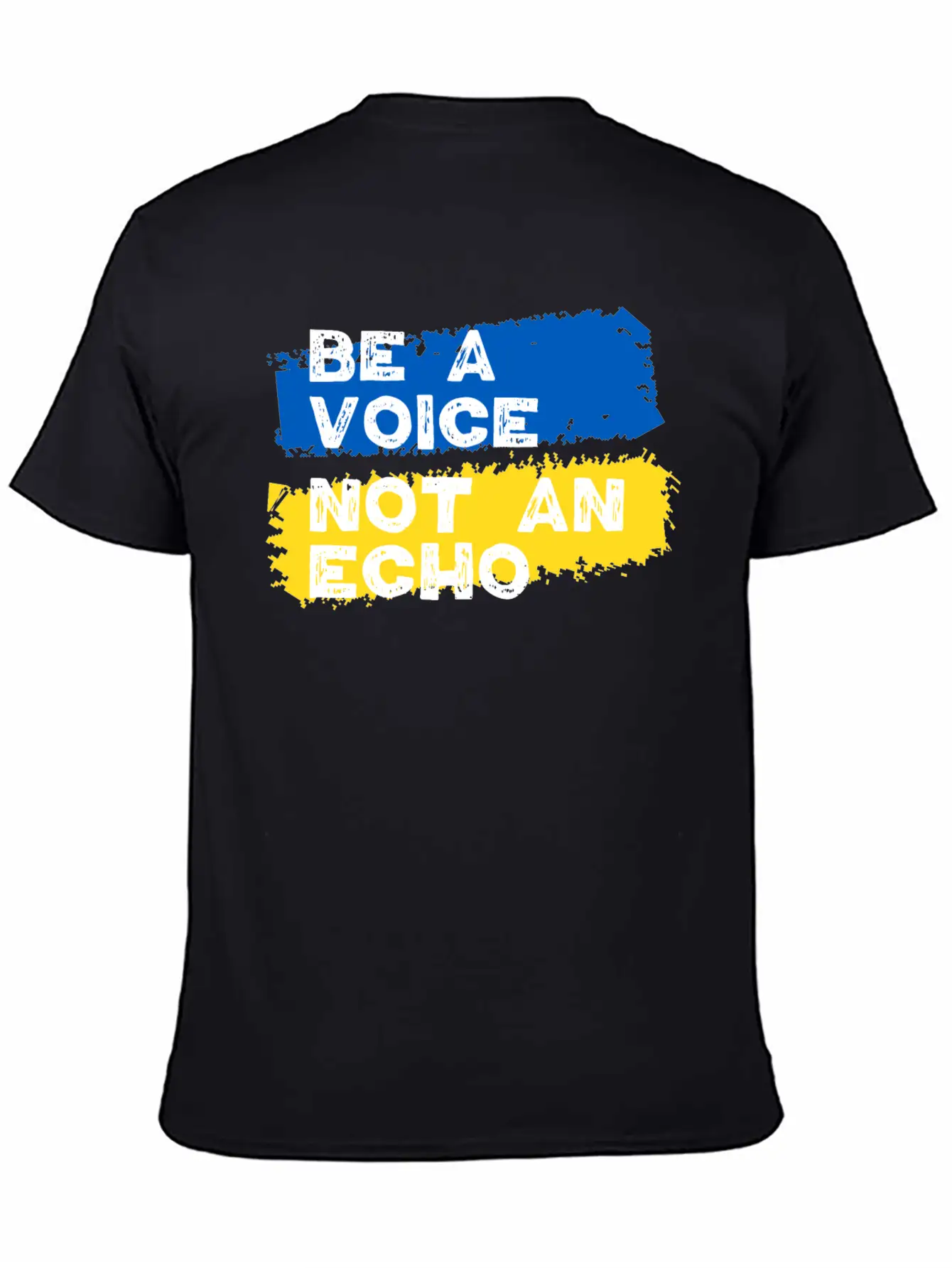 Ukraine Support - Be A Voice Not An Echo Unisex Short Sleeve Soft Cotton T-Shirt – Casual Everyday Wear