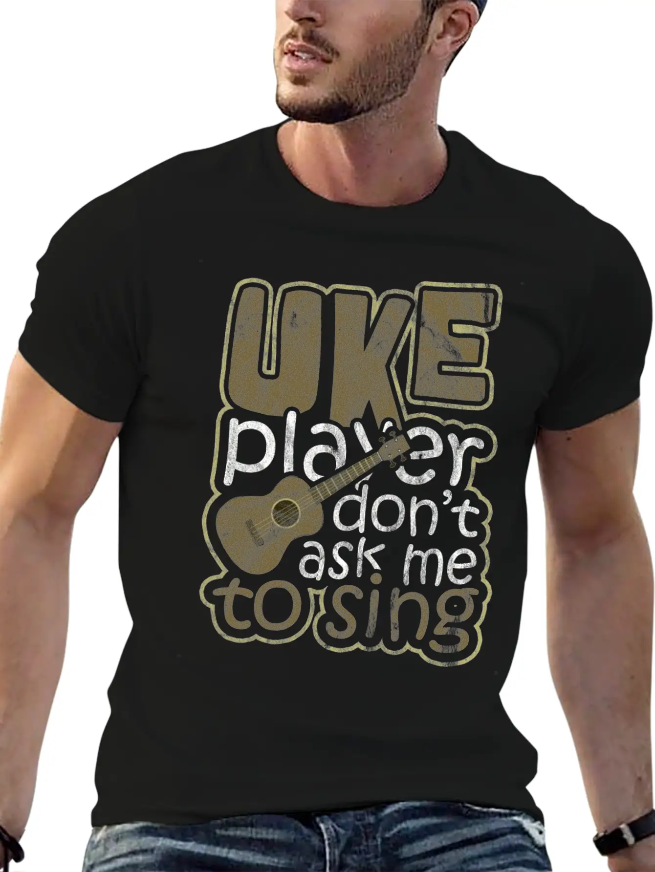 Ukulele Hawaii Classic Fit Graphic Tee For Daily Comfort – Unisex Cotton Shirt