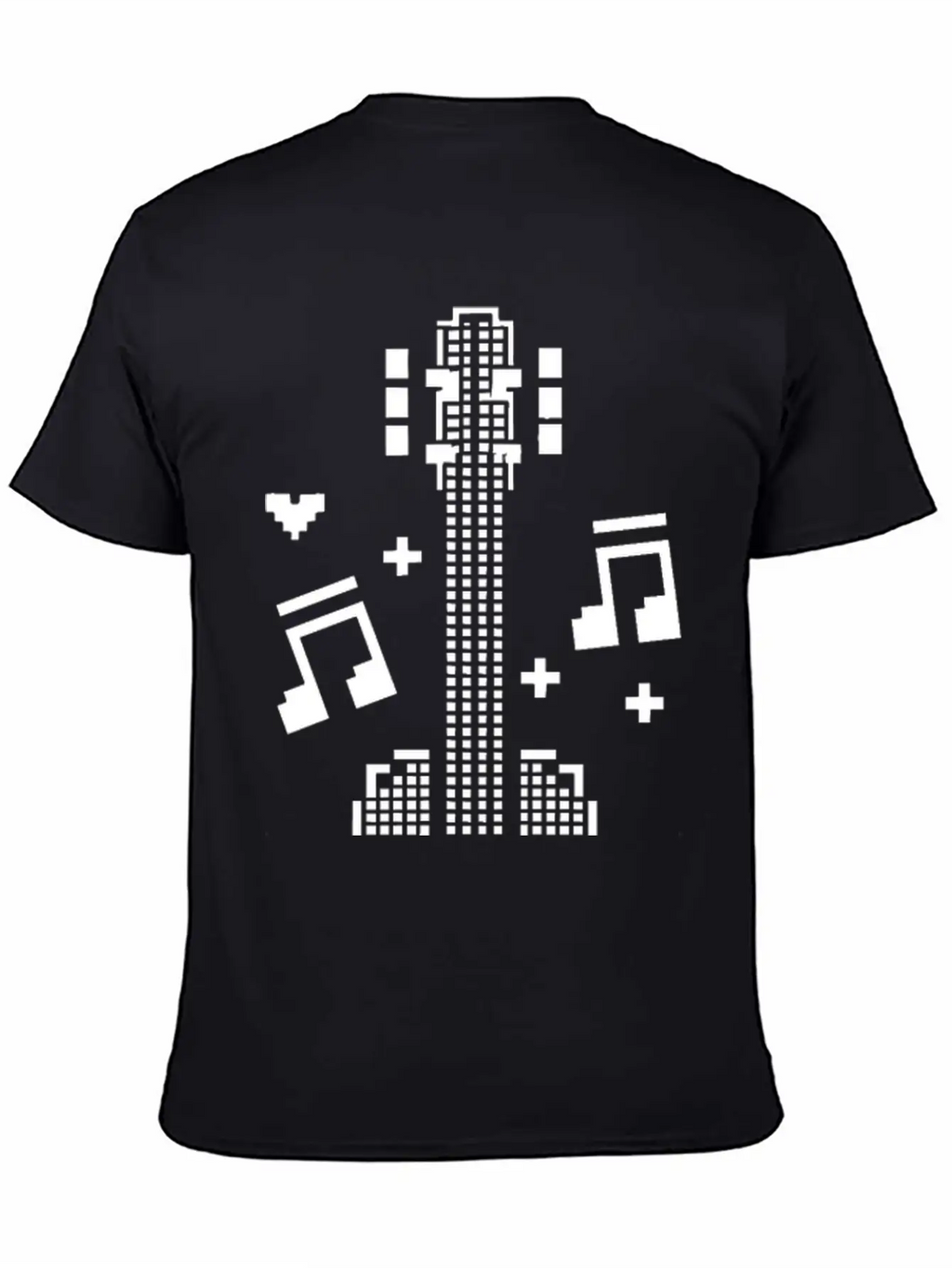 Ukulele Pixel Art Breathable Soft Cotton T-Shirt – Timeless Casual Look