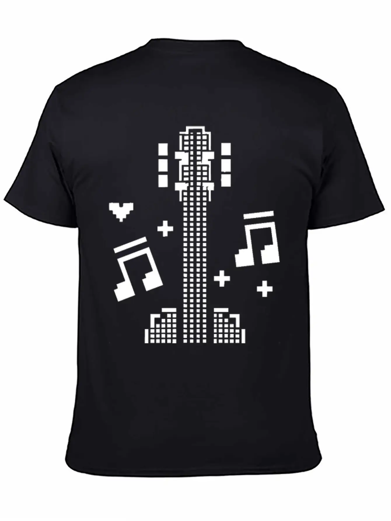 Ukulele Pixel Art Breathable Soft Cotton T-Shirt – Timeless Casual Look