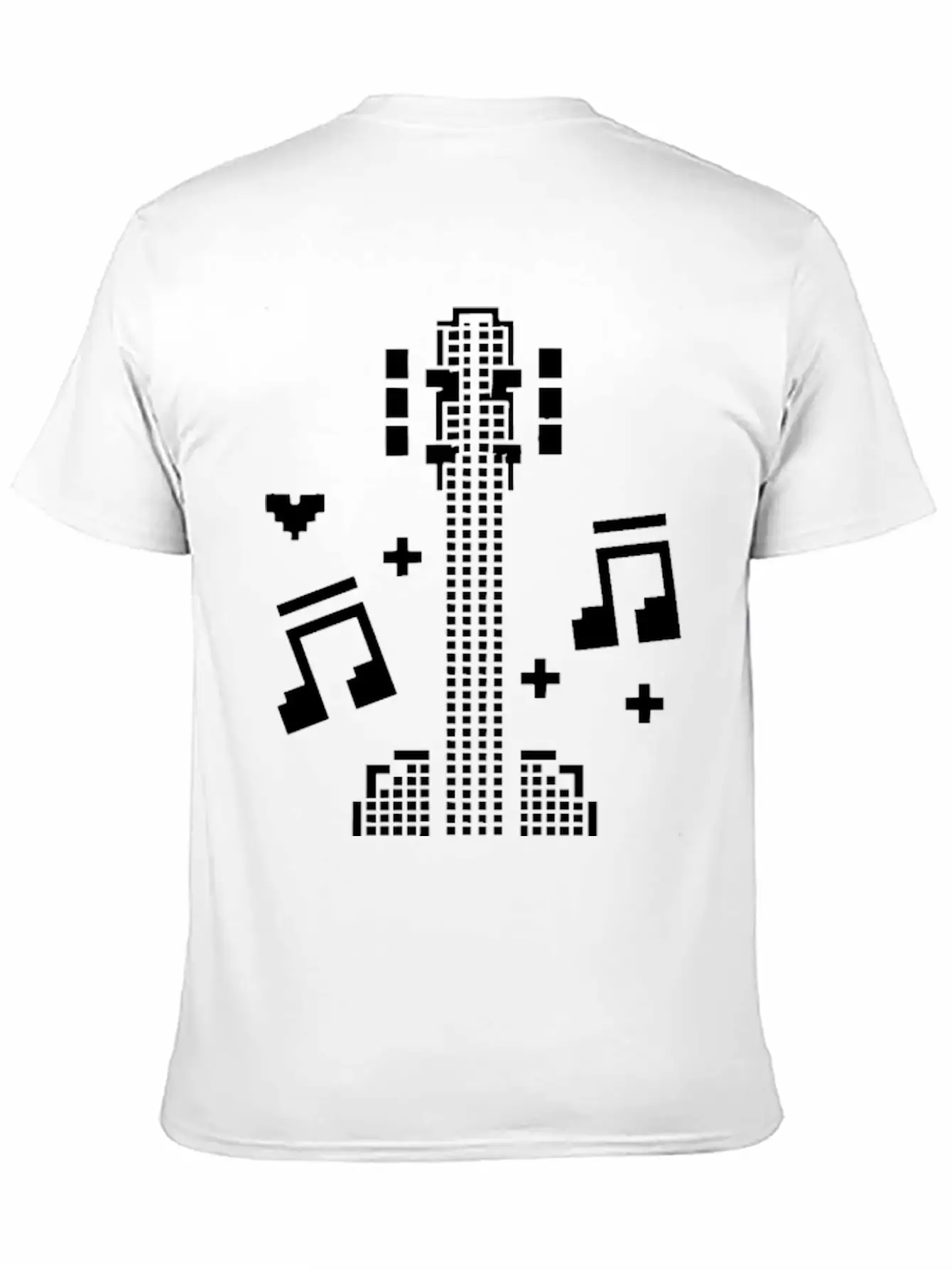 Ukulele Pixel Art Breathable Soft Cotton T-Shirt – Timeless Casual Look
