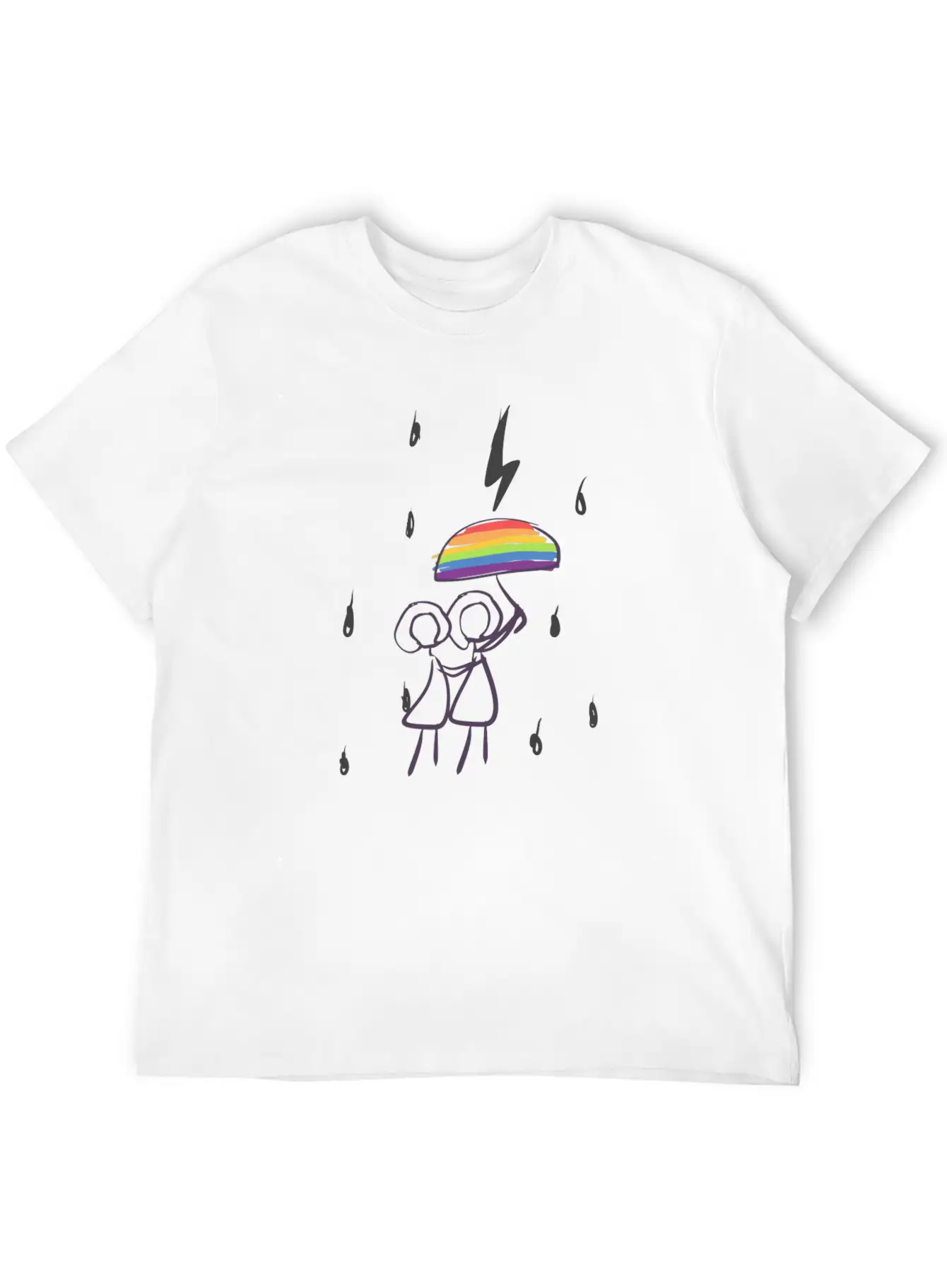 Umbrella Lgbt Couple Love Lesbian Rain Unisex Casual T-Shirt – Clean Design For Daily Comfort
