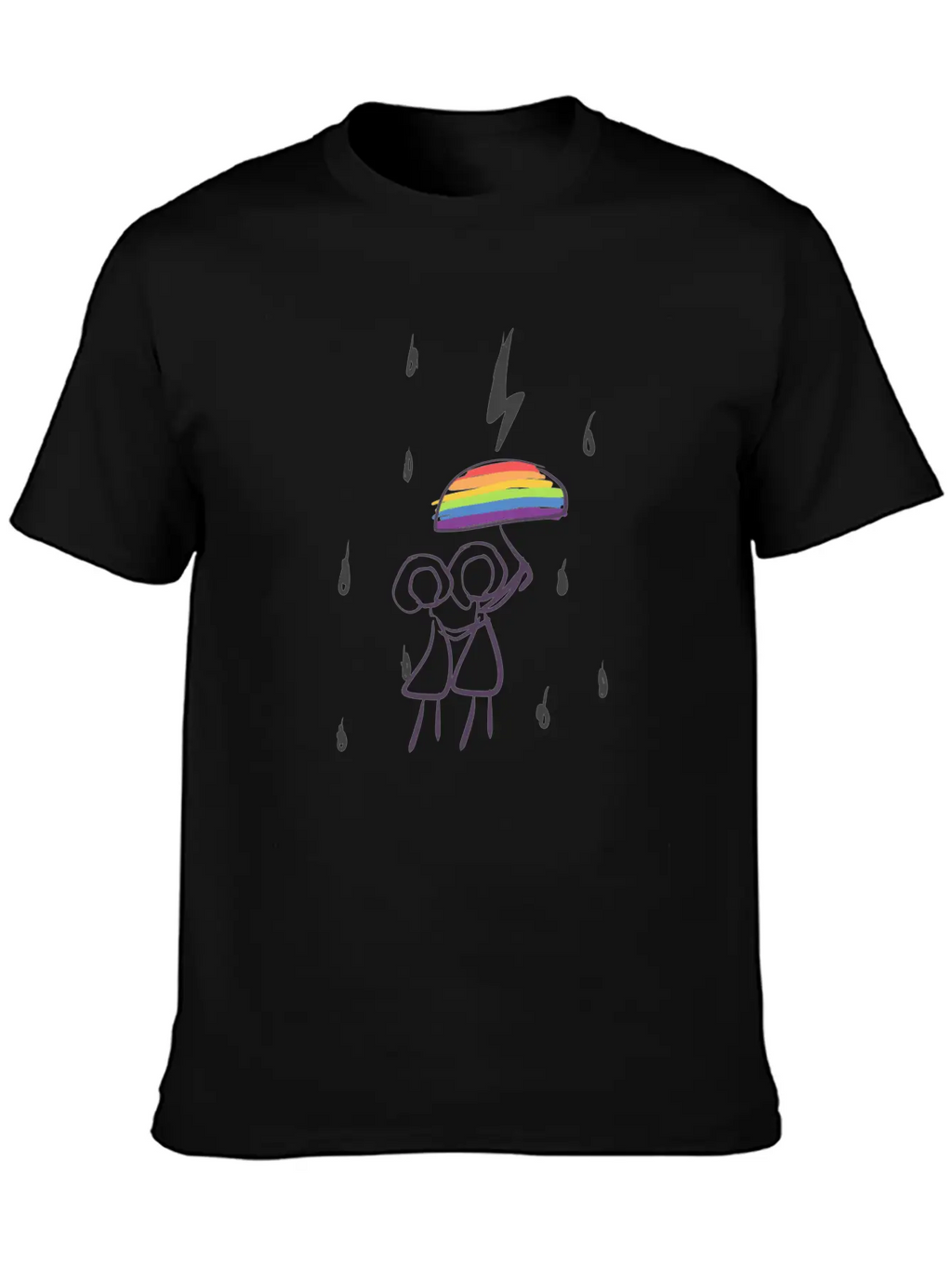 Umbrella Lgbt Couple Love Lesbian Rain Unisex Casual T-Shirt – Clean Design For Daily Comfort