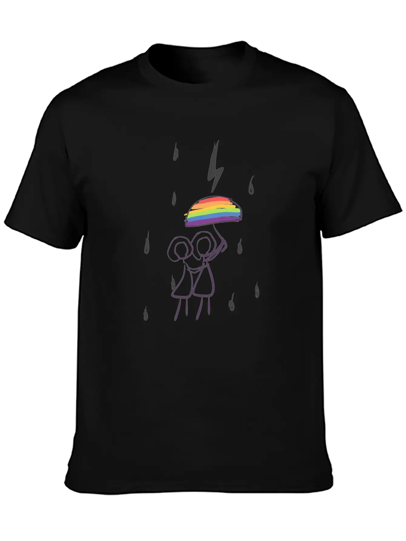 Umbrella Lgbt Couple Love Lesbian Rain Unisex Casual T-Shirt – Clean Design For Daily Comfort