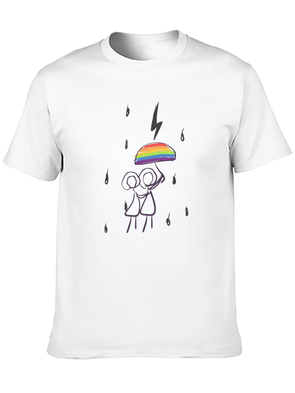 Umbrella Lgbt Couple Love Lesbian Rain Unisex Casual T-Shirt – Clean Design For Daily Comfort