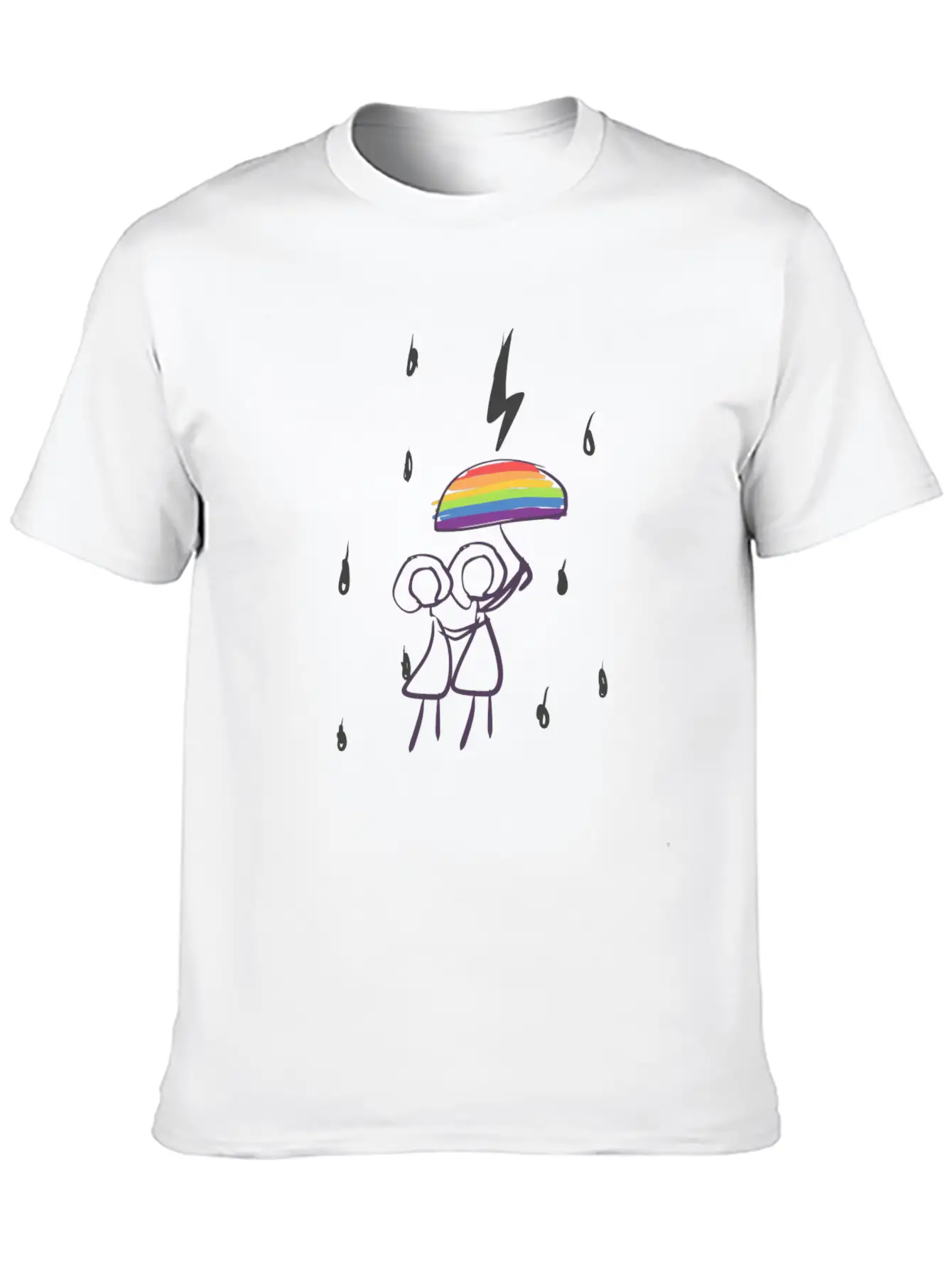 Umbrella Lgbt Couple Love Lesbian Rain Unisex Casual T-Shirt – Clean Design For Daily Comfort