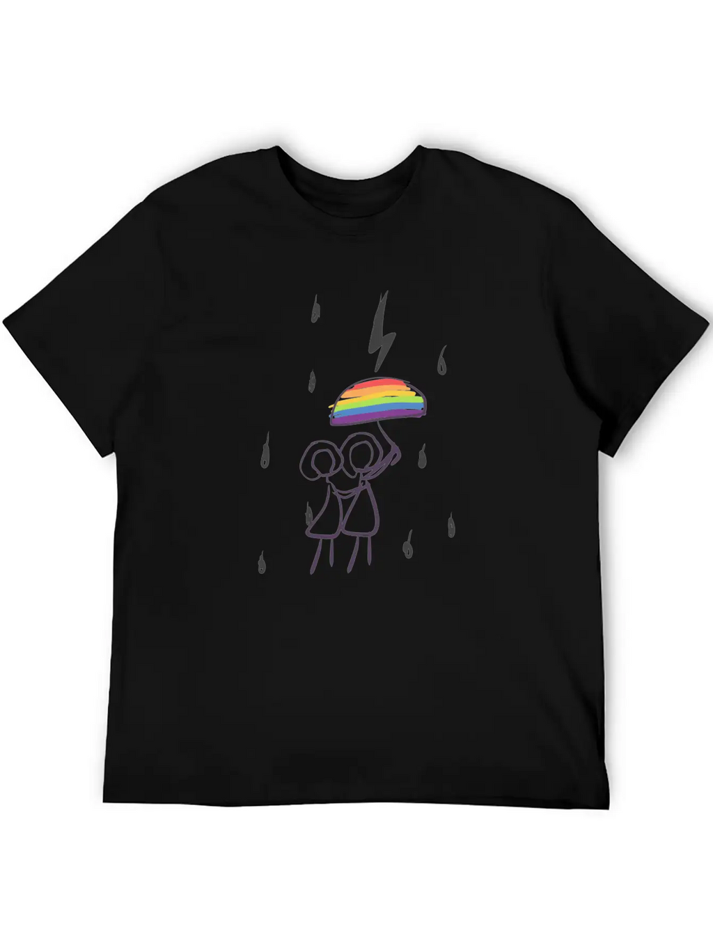 Umbrella Lgbt Couple Love Lesbian Rain Unisex Casual T-Shirt – Clean Design For Daily Comfort