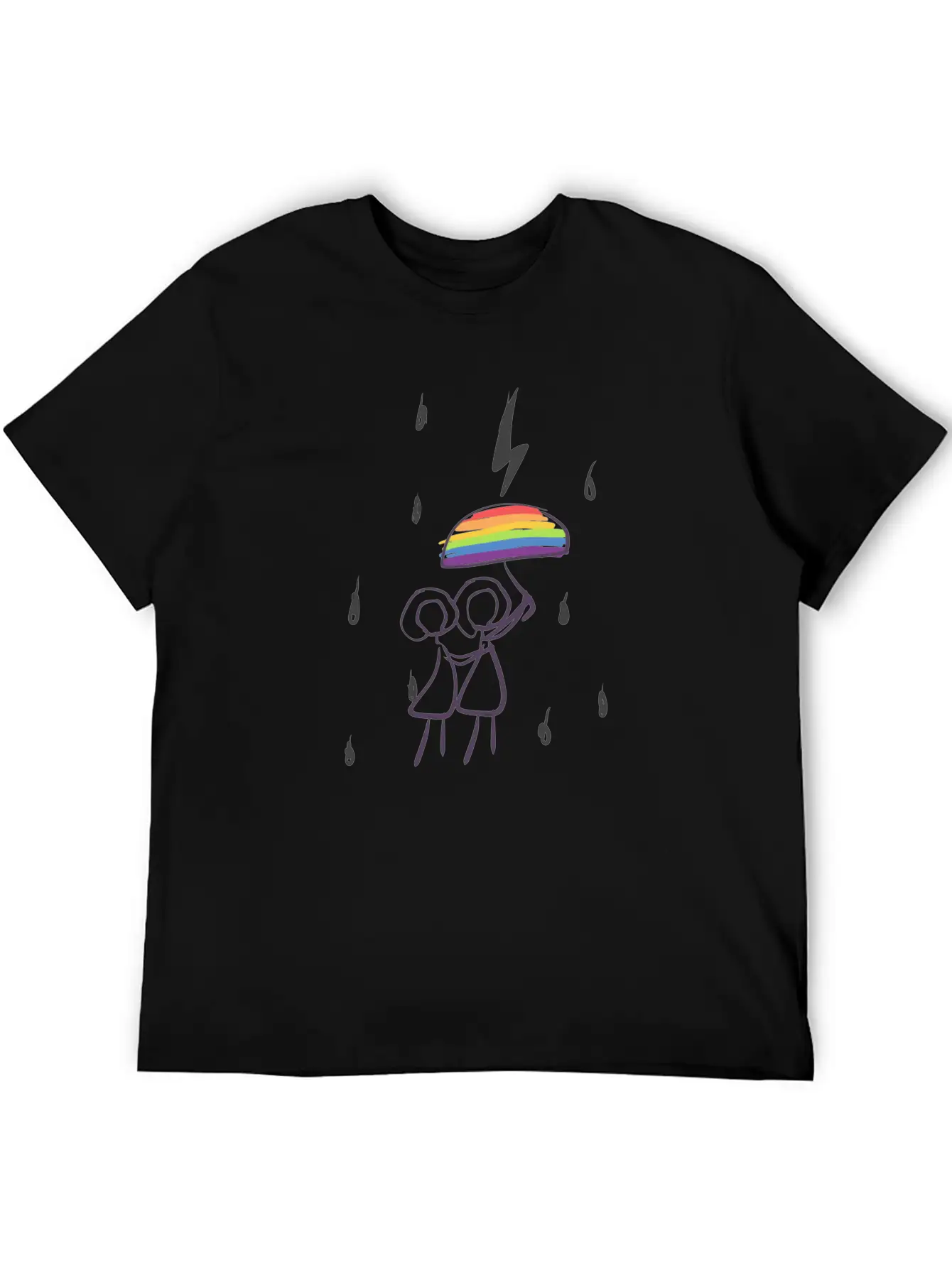 Umbrella Lgbt Couple Love Lesbian Rain Unisex Casual T-Shirt – Clean Design For Daily Comfort