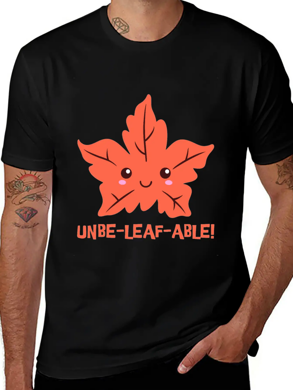 Un-belief-able! Cute Unbelievable Leaf Cartoon! Breathable Soft Cotton T-Shirt – Timeless Casual Look