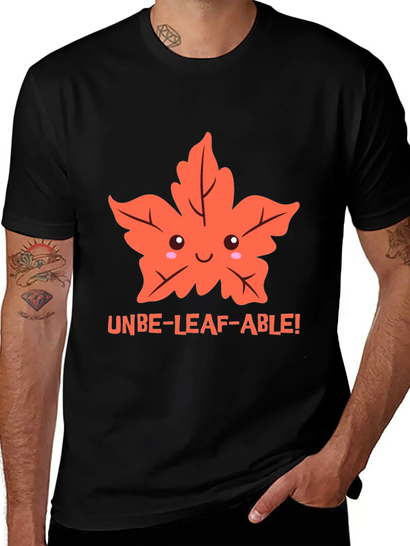 Un-belief-able! Cute Unbelievable Leaf Cartoon! Breathable Soft Cotton T-Shirt – Timeless Casual Look