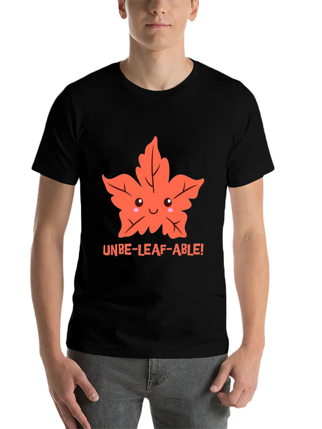 Un-belief-able! Cute Unbelievable Leaf Cartoon! Breathable Soft Cotton T-Shirt – Timeless Casual Look
