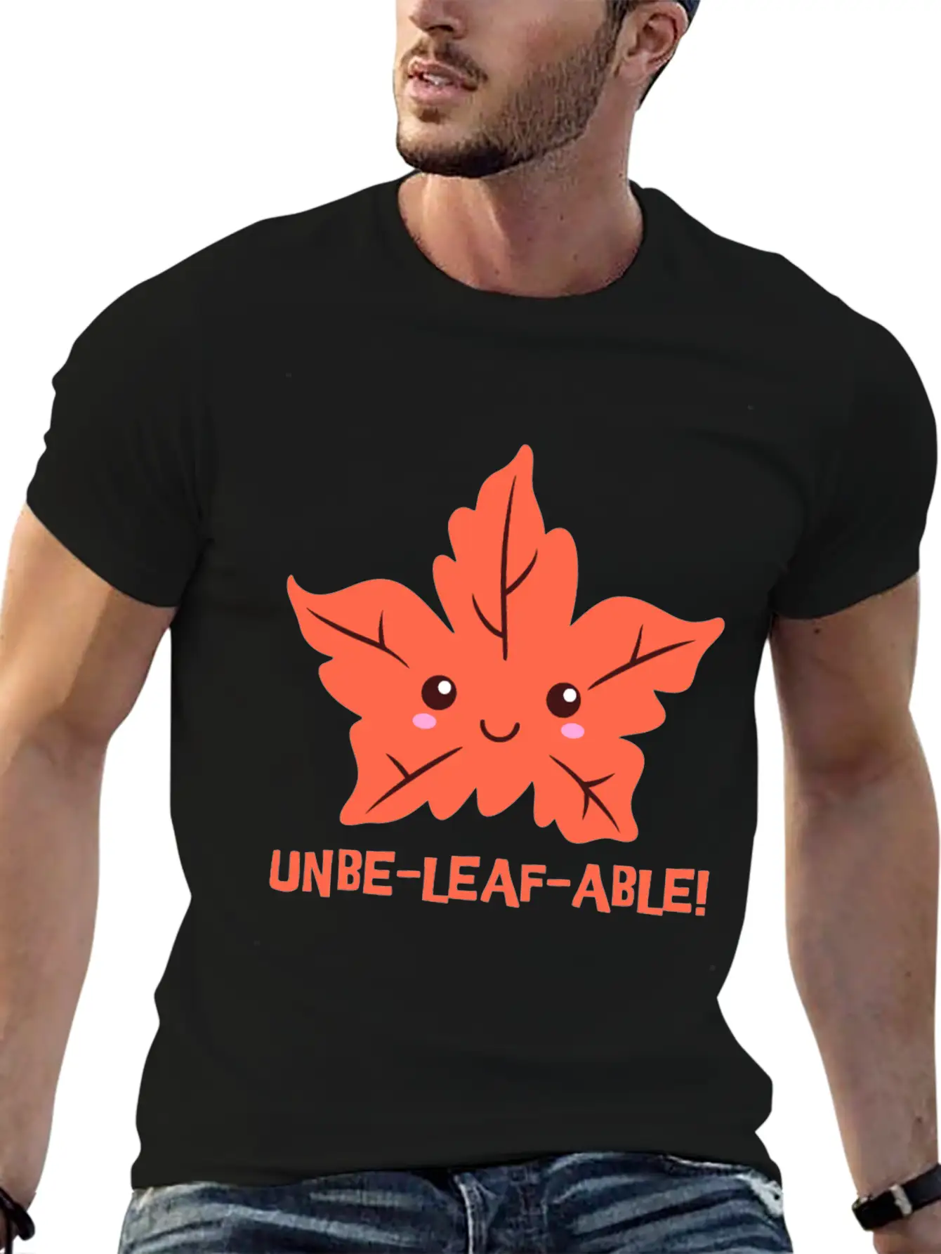 Un-belief-able! Cute Unbelievable Leaf Cartoon! Breathable Soft Cotton T-Shirt – Timeless Casual Look