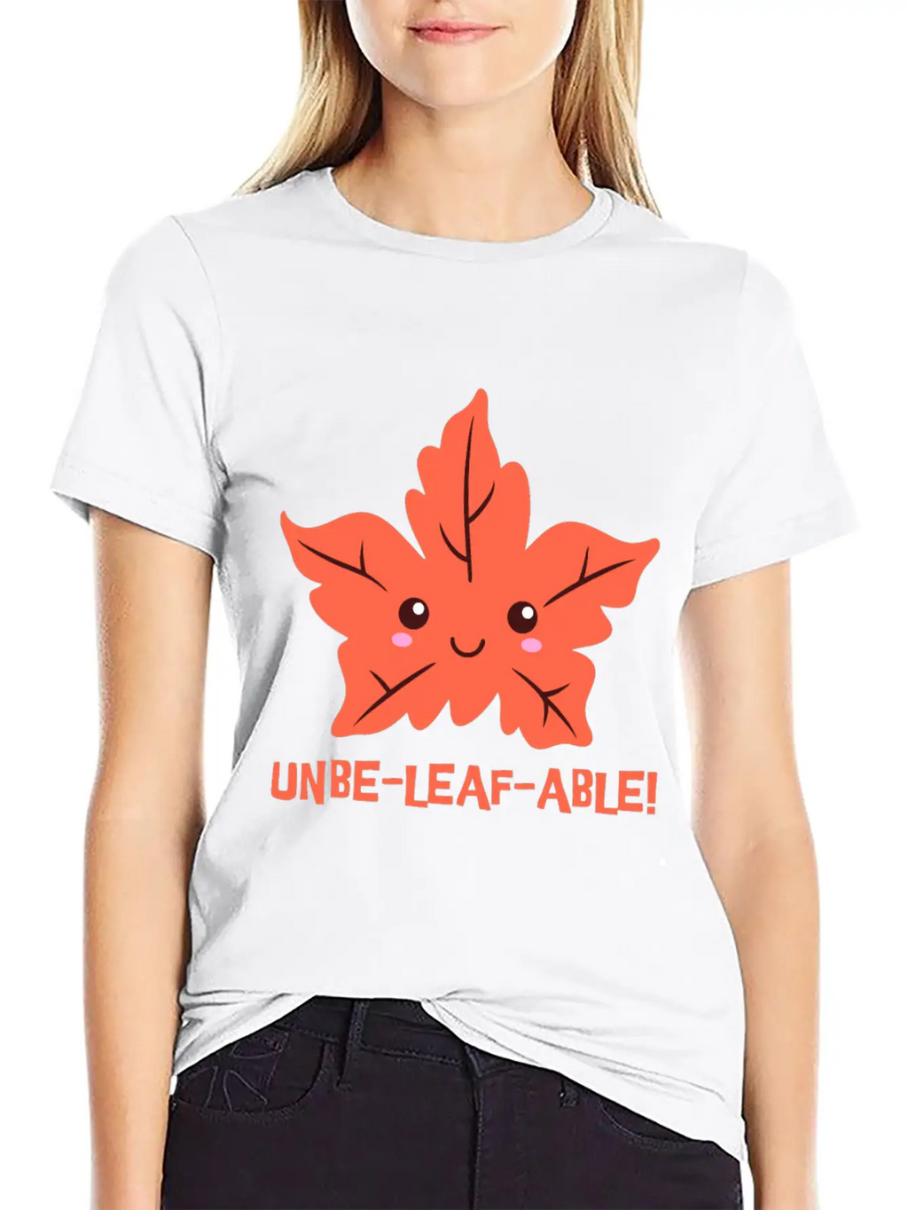 Un-belief-able! Cute Unbelievable Leaf Cartoon! Breathable Soft Cotton T-Shirt – Timeless Casual Look