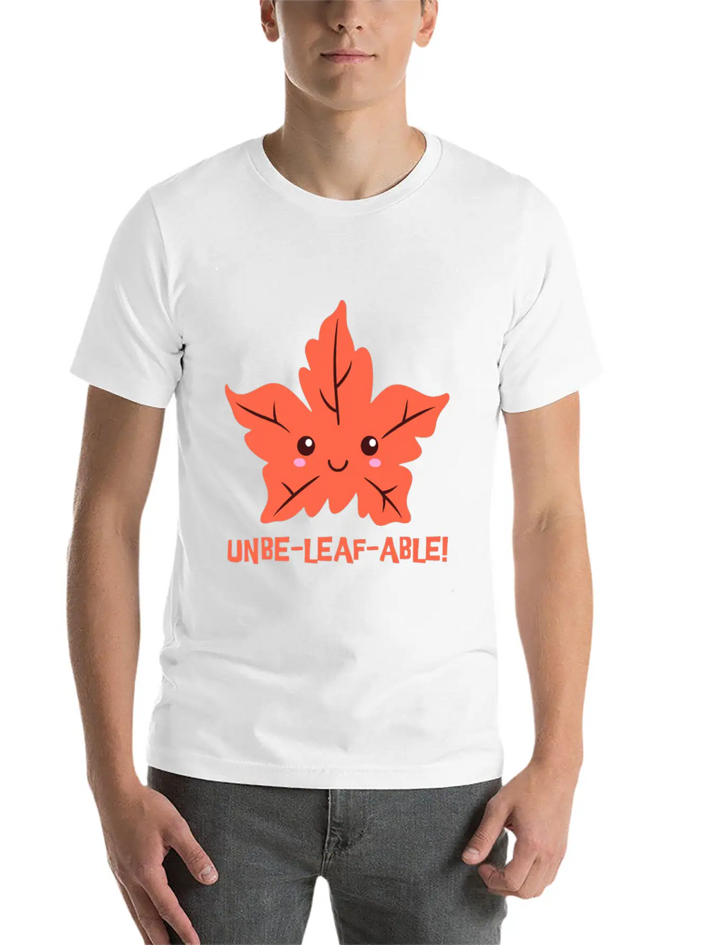 Un-belief-able! Cute Unbelievable Leaf Cartoon! Breathable Soft Cotton T-Shirt – Timeless Casual Look