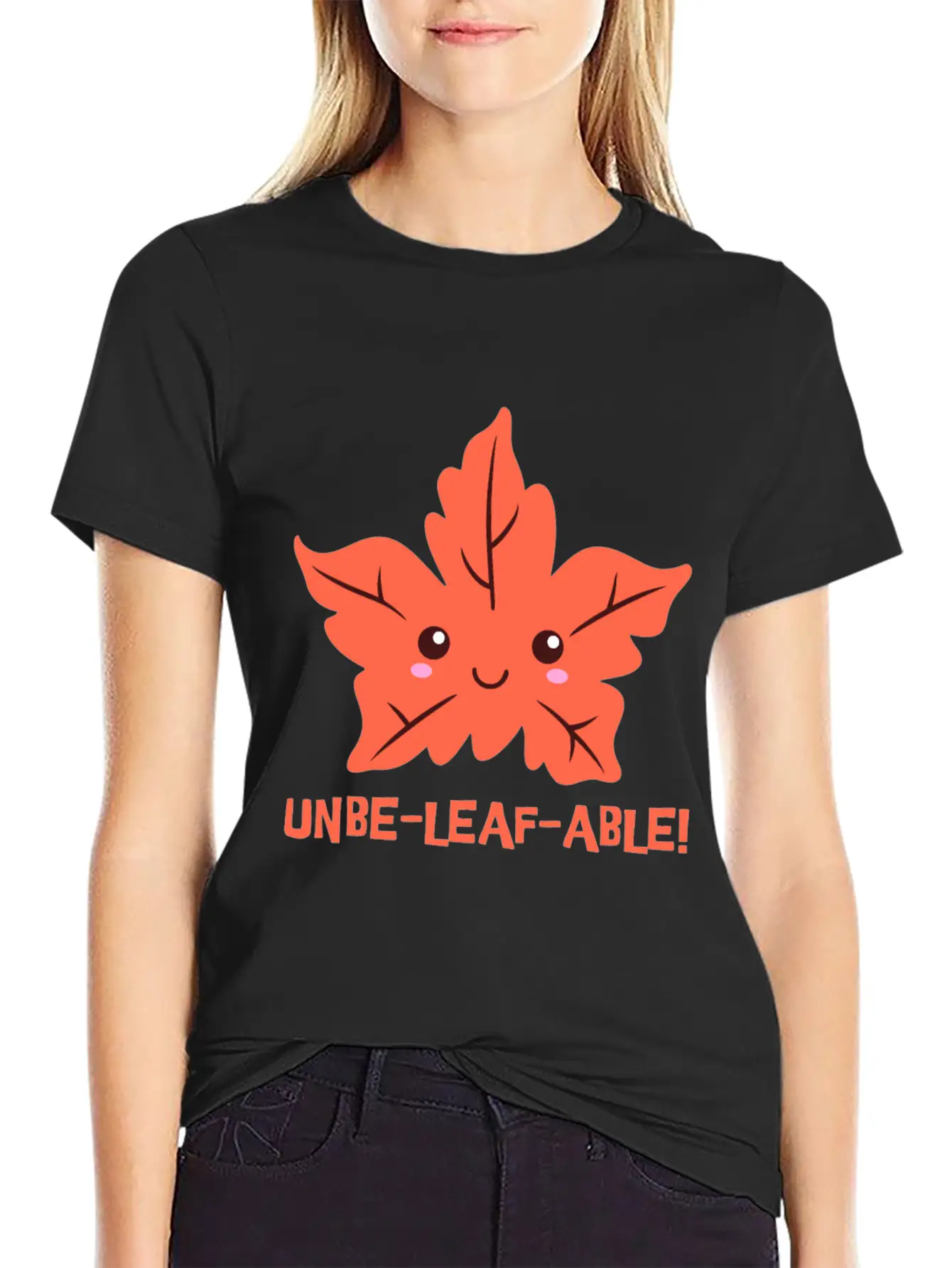 Un-belief-able! Cute Unbelievable Leaf Cartoon! Breathable Soft Cotton T-Shirt – Timeless Casual Look