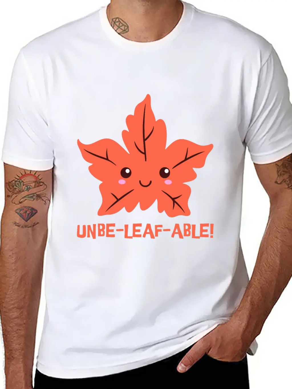 Un-belief-able! Cute Unbelievable Leaf Cartoon! Breathable Soft Cotton T-Shirt – Timeless Casual Look