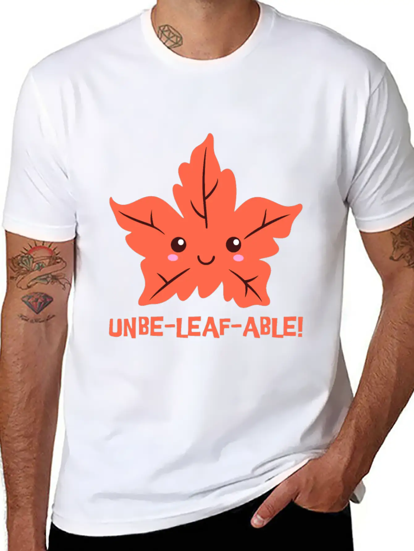 Un-belief-able! Cute Unbelievable Leaf Cartoon! Breathable Soft Cotton T-Shirt – Timeless Casual Look
