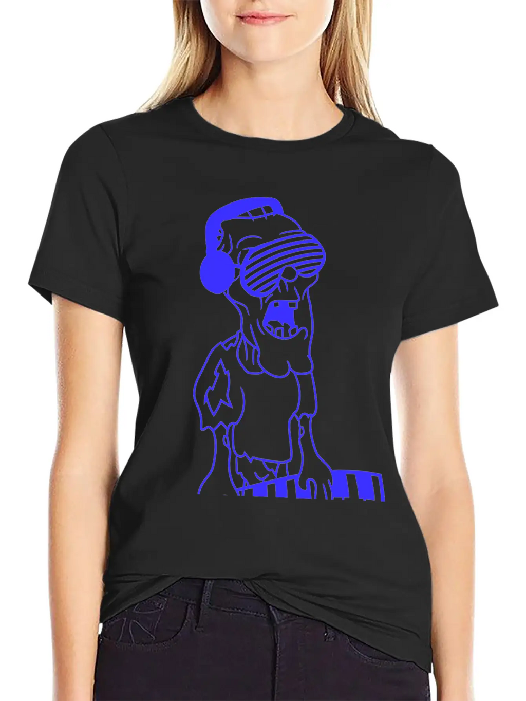 Undead Zombie Keyboard Sunglasses Halloween Horror Stylish Everyday T-Shirt – Unisex Basic Cotton Tee