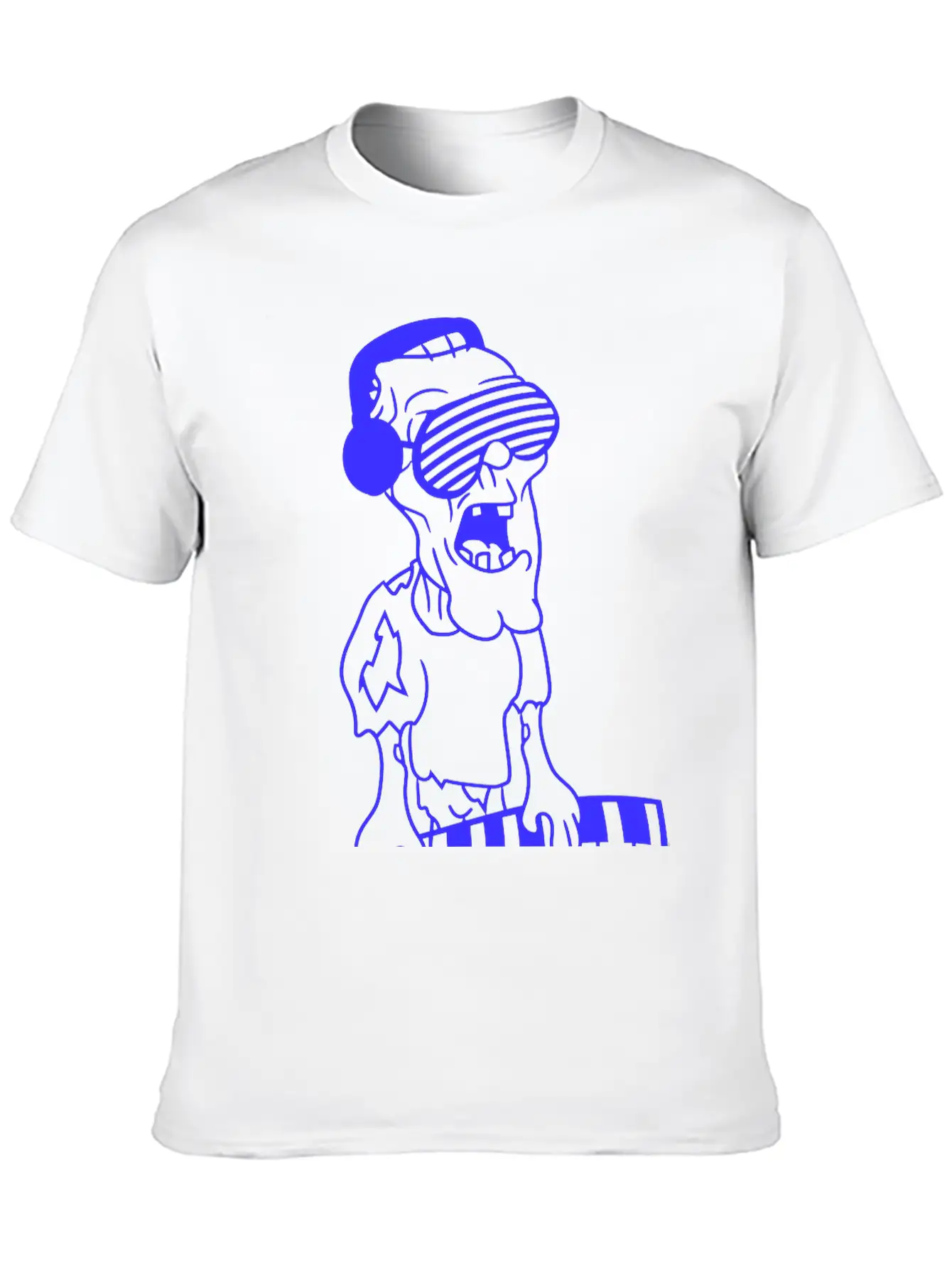 Undead Zombie Keyboard Sunglasses Halloween Horror Stylish Everyday T-Shirt – Unisex Basic Cotton Tee