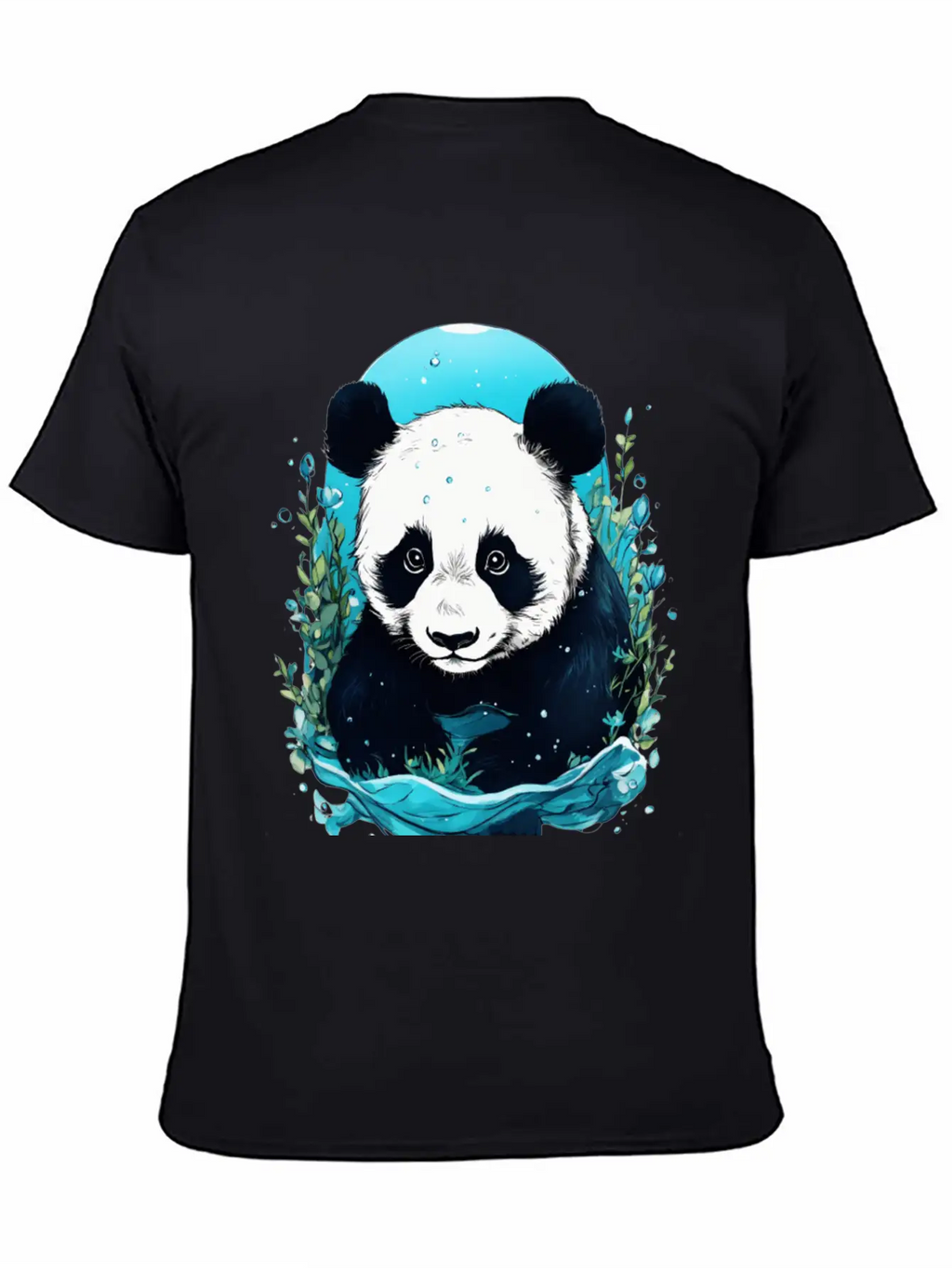 Underwater Panda Exploration Casual Graphic T-Shirt – Simple And Comfortable Daily Wear