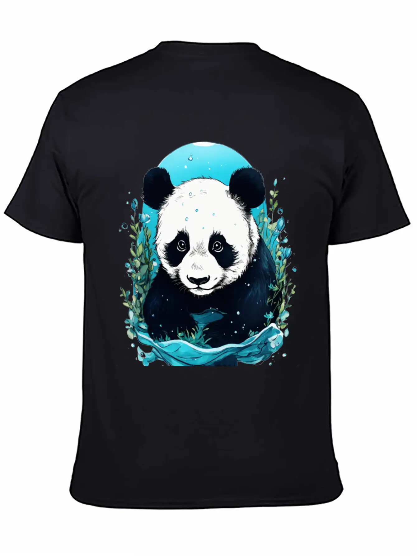Underwater Panda Exploration Casual Graphic T-Shirt – Simple And Comfortable Daily Wear