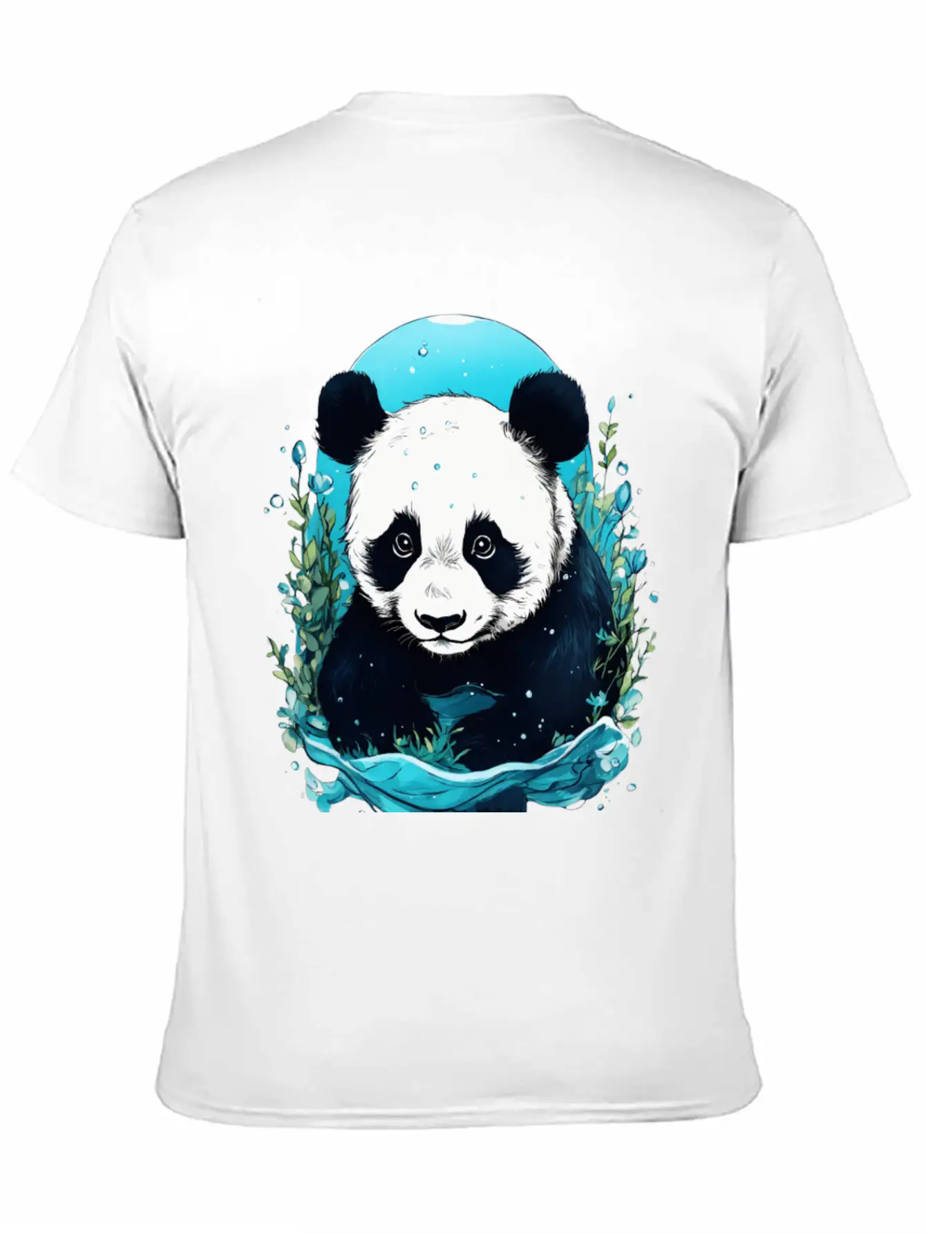 Underwater Panda Exploration Casual Graphic T-Shirt – Simple And Comfortable Daily Wear