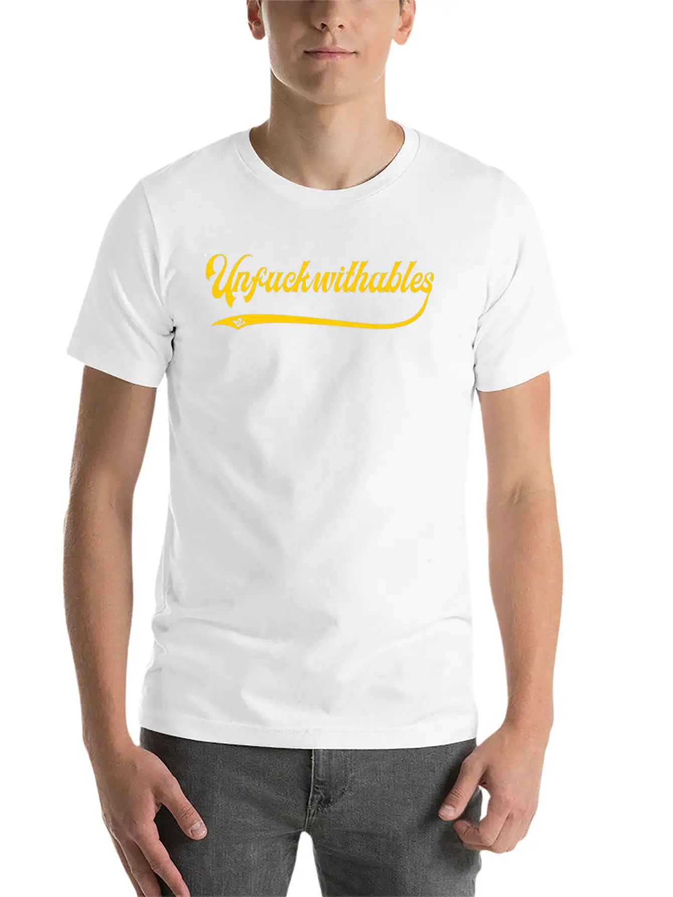 Unfuckwithables Yellow Breathable Soft Cotton T-Shirt – Timeless Casual Look