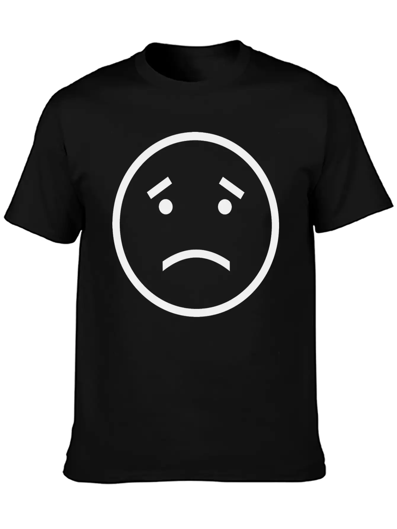 Unhappy Face Casual Graphic T-Shirt – Simple And Comfortable Daily Wear
