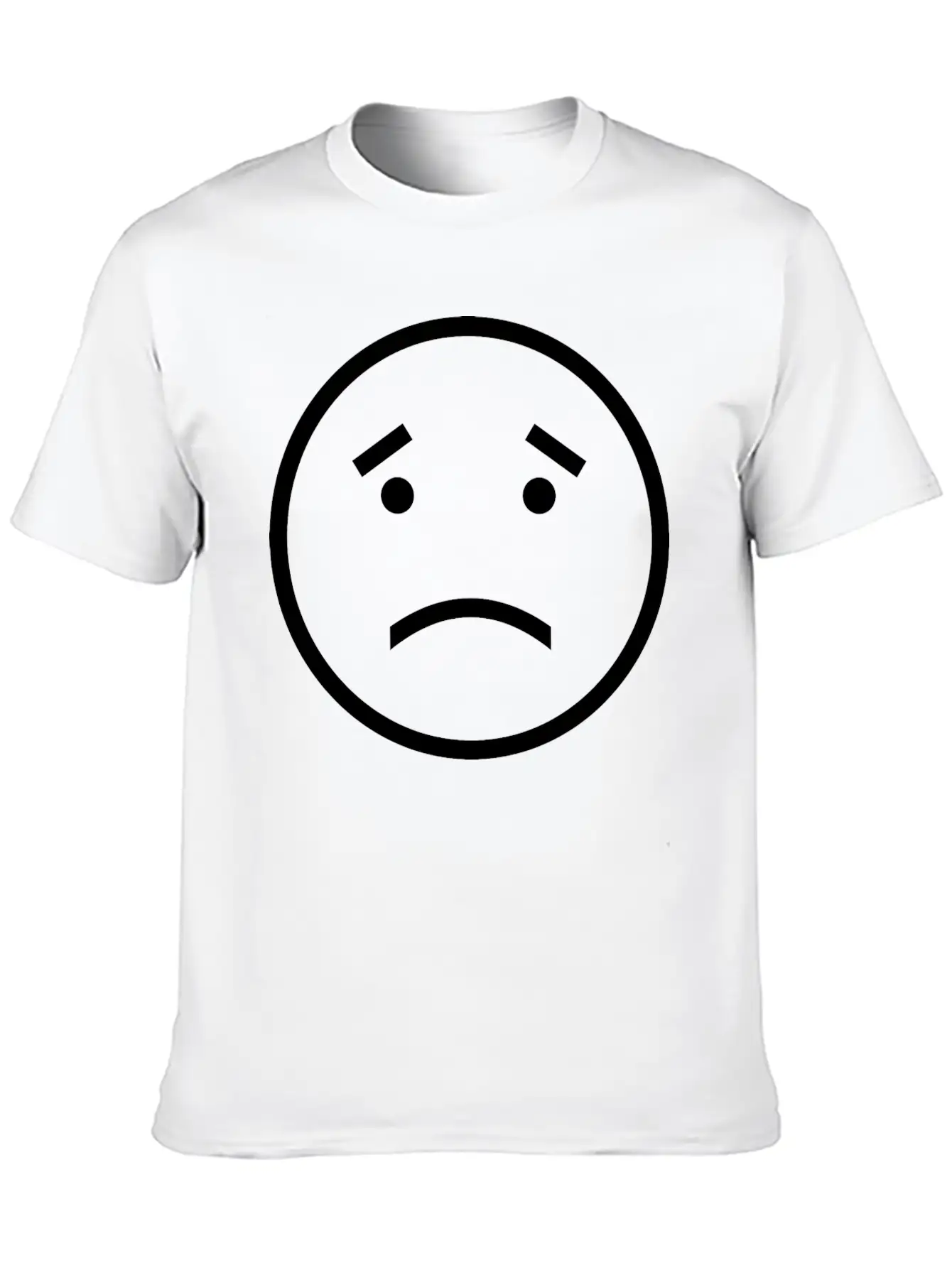 Unhappy Face Casual Graphic T-Shirt – Simple And Comfortable Daily Wear