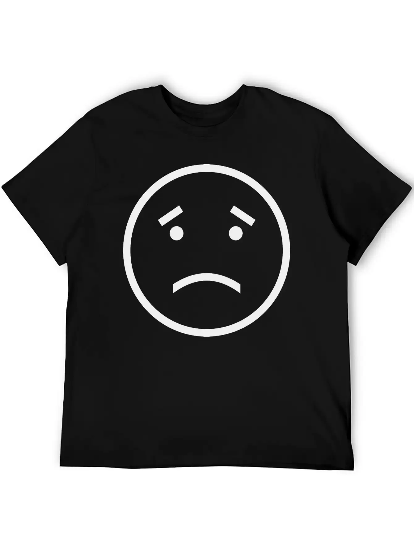 Unhappy Face Casual Graphic T-Shirt – Simple And Comfortable Daily Wear