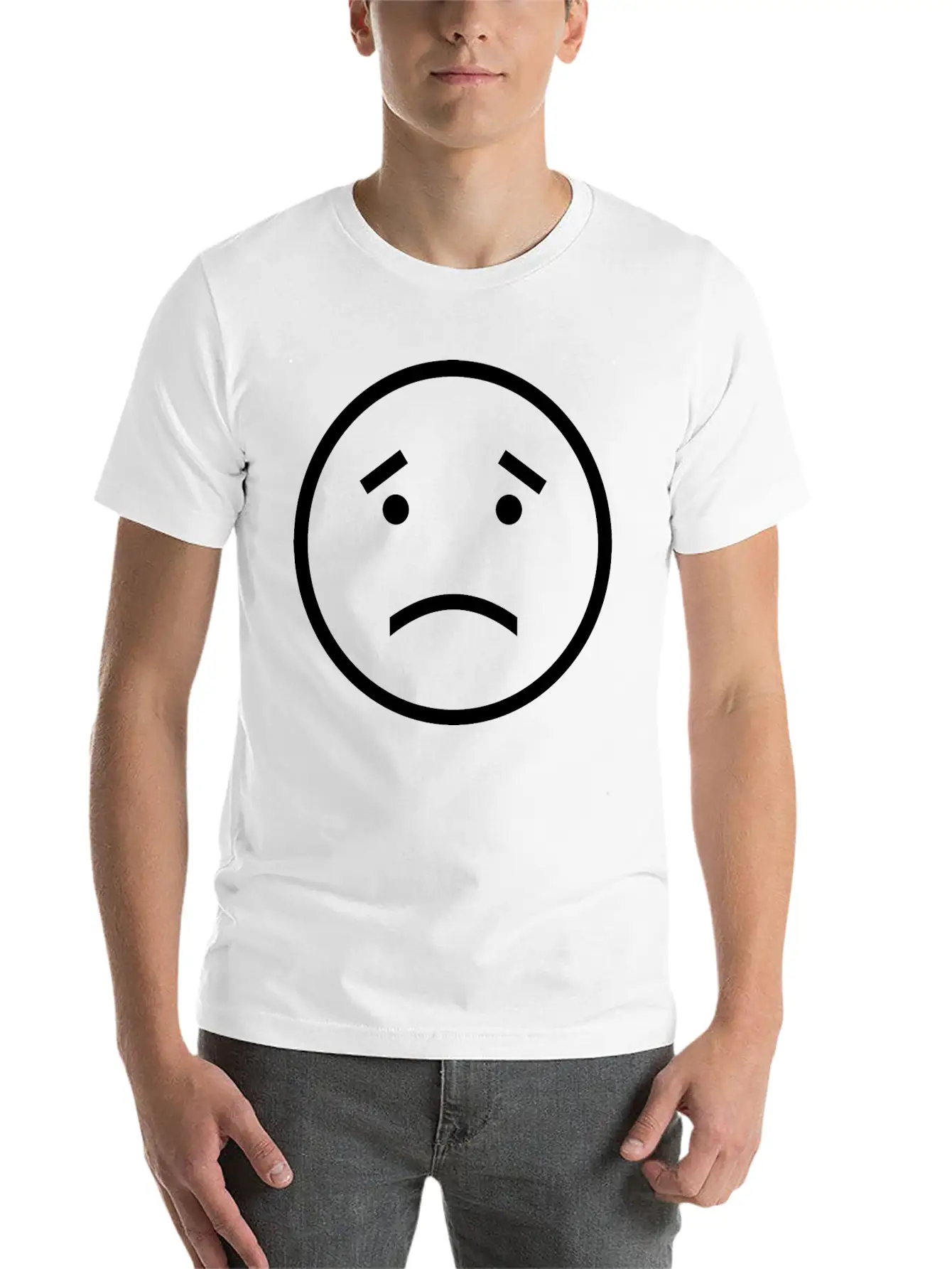Unhappy Face Casual Graphic T-Shirt – Simple And Comfortable Daily Wear