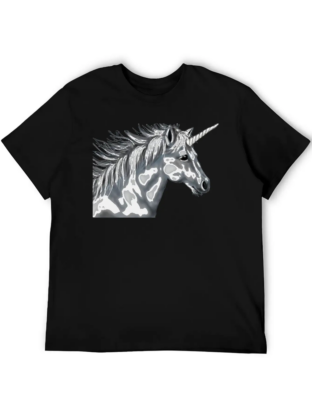 Unicorn Gray Scale Essential Cotton Tee For Daily Outfits – Unisex Style