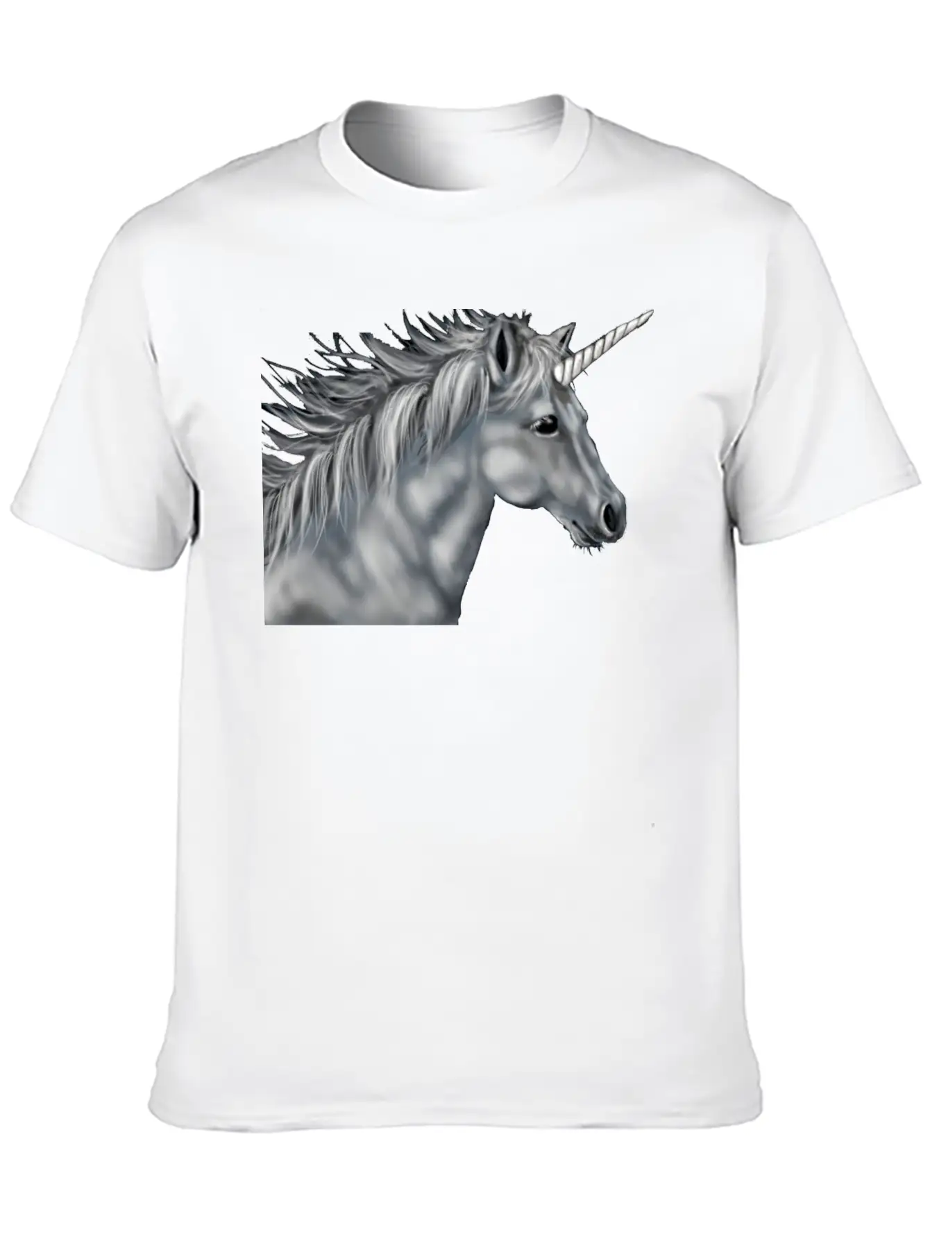 Unicorn Gray Scale Essential Cotton Tee For Daily Outfits – Unisex Style