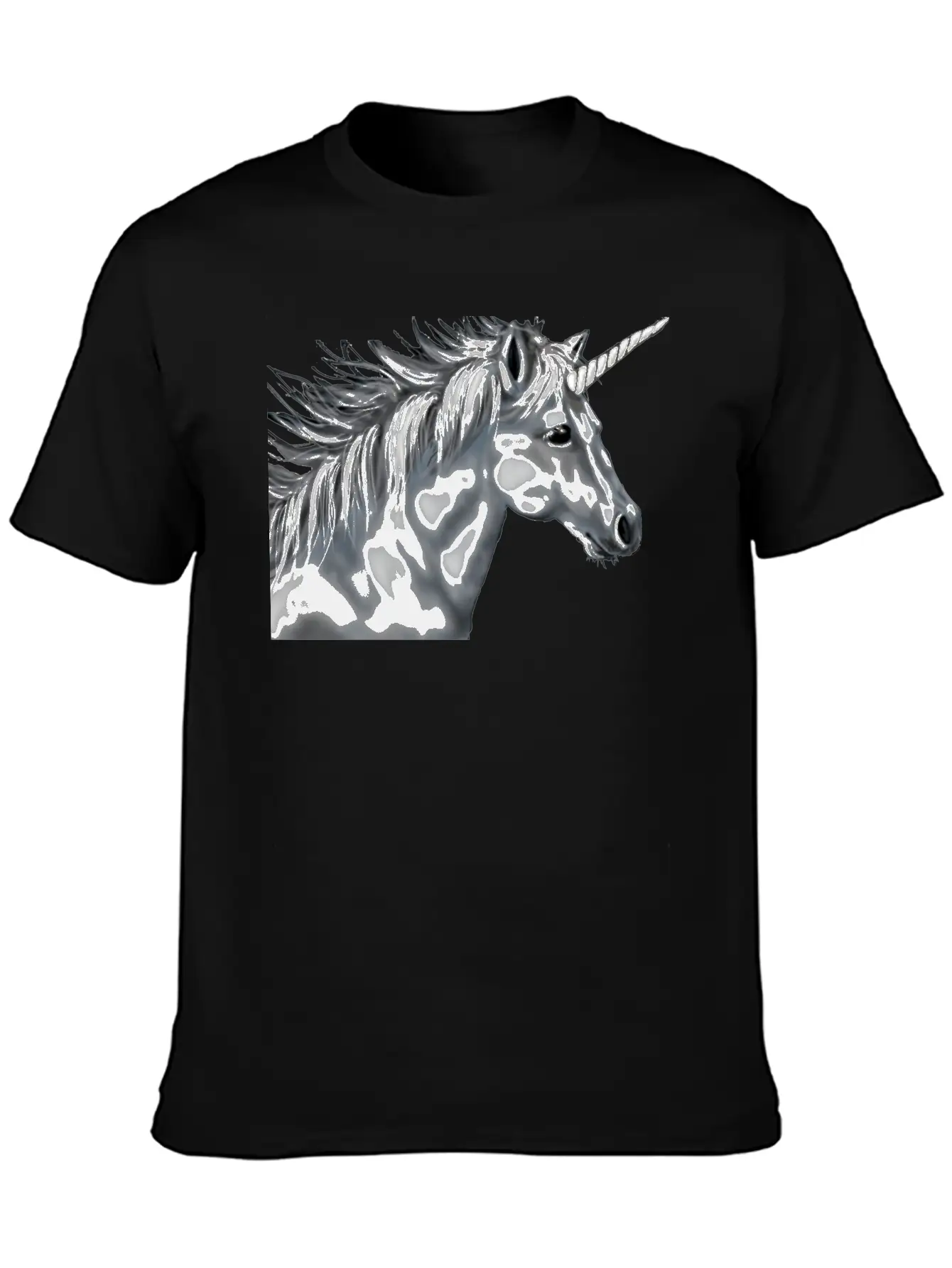 Unicorn Gray Scale Essential Cotton Tee For Daily Outfits – Unisex Style