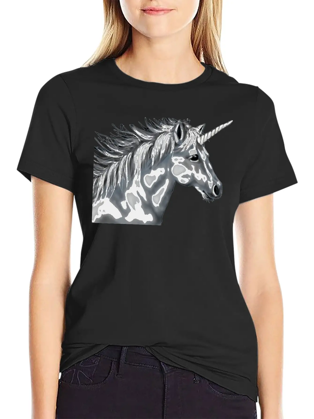 Unicorn Gray Scale Essential Cotton Tee For Daily Outfits – Unisex Style