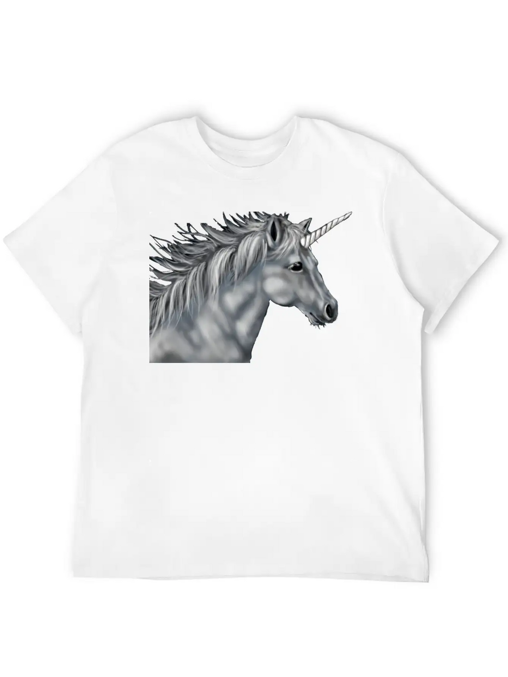 Unicorn Gray Scale Essential Cotton Tee For Daily Outfits – Unisex Style