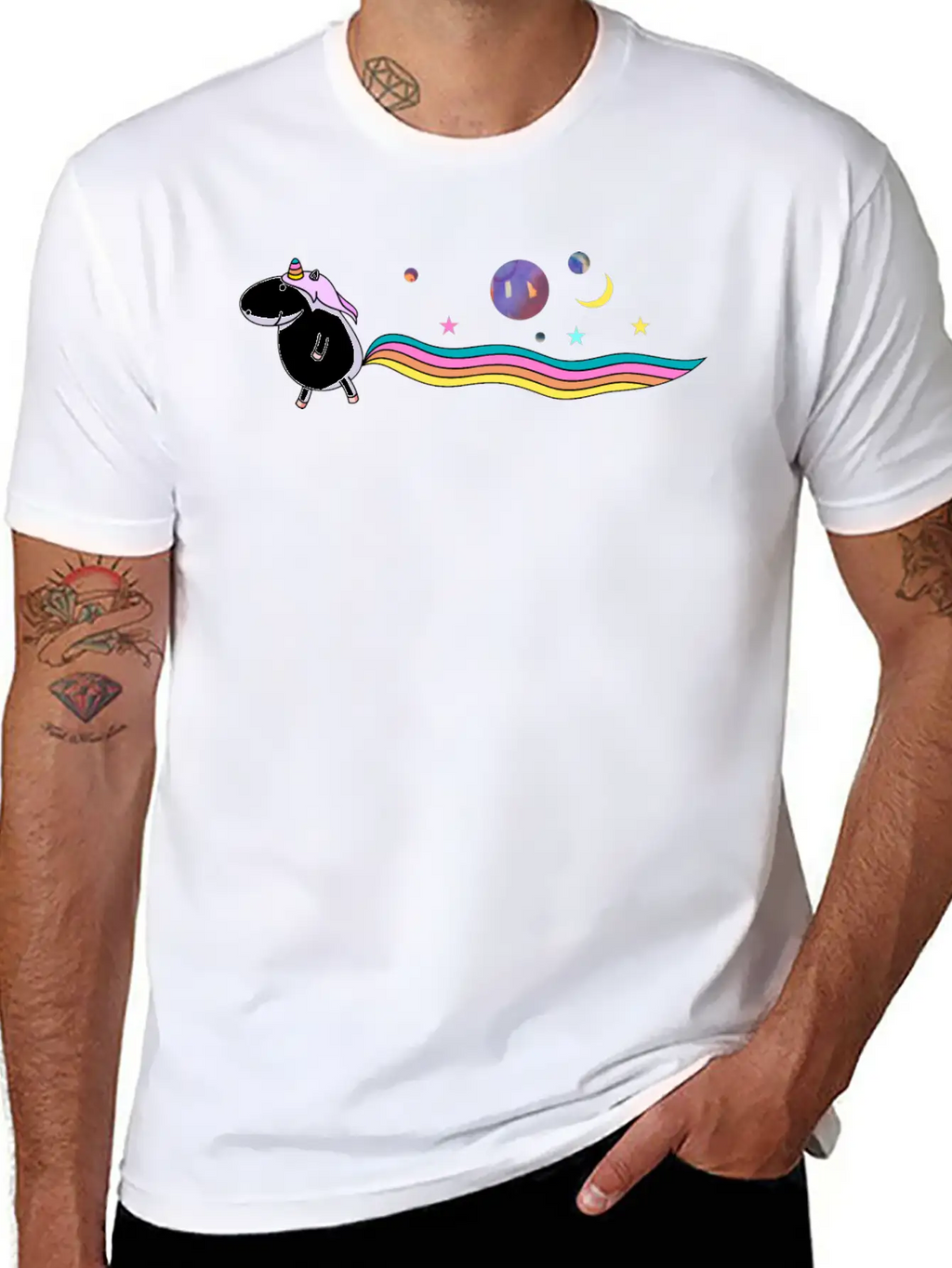 Unicorn In The Universe Essential Cotton Tee For Daily Outfits – Unisex Style