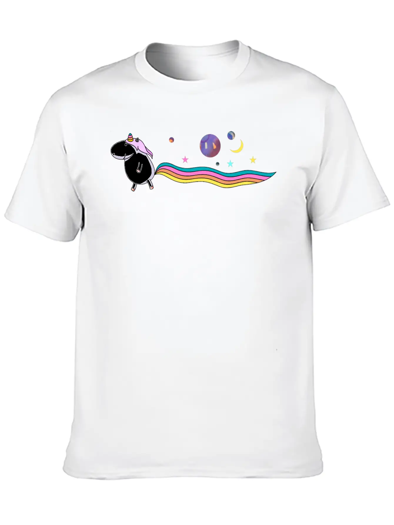 Unicorn In The Universe Essential Cotton Tee For Daily Outfits – Unisex Style