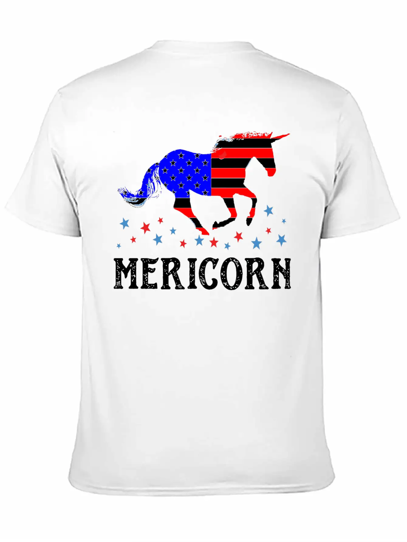 Unicorn - Mericorn American Flag Unicorn Essential Cotton Tee For Daily Outfits – Unisex Style